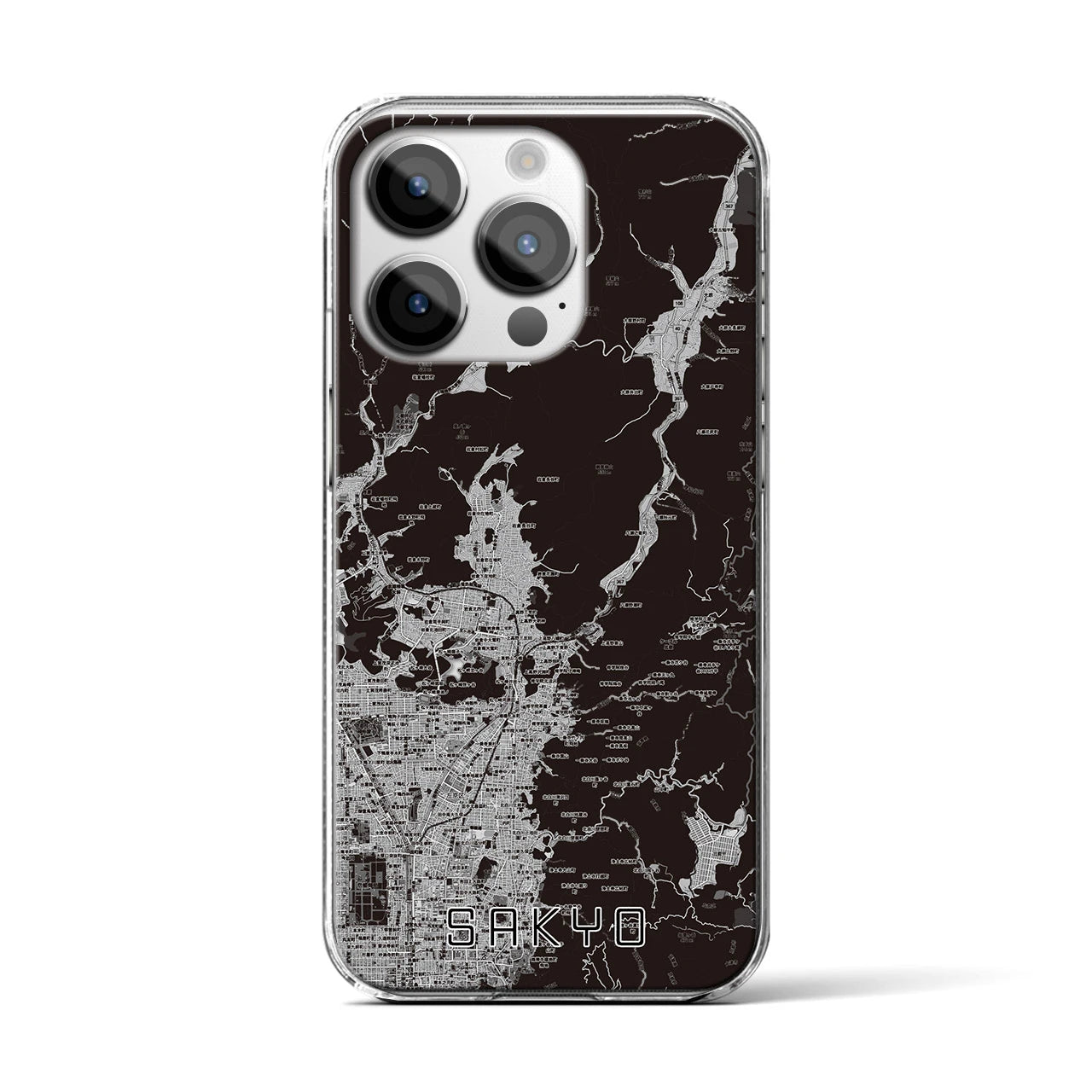 【左京(京都府)】地図柄iPhoneケース(クリアタイプ)