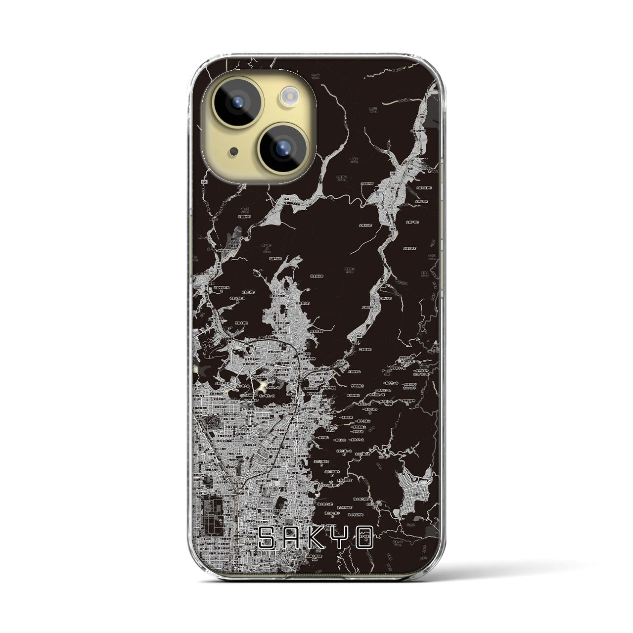 【左京(京都府)】地図柄iPhoneケース(クリアタイプ)