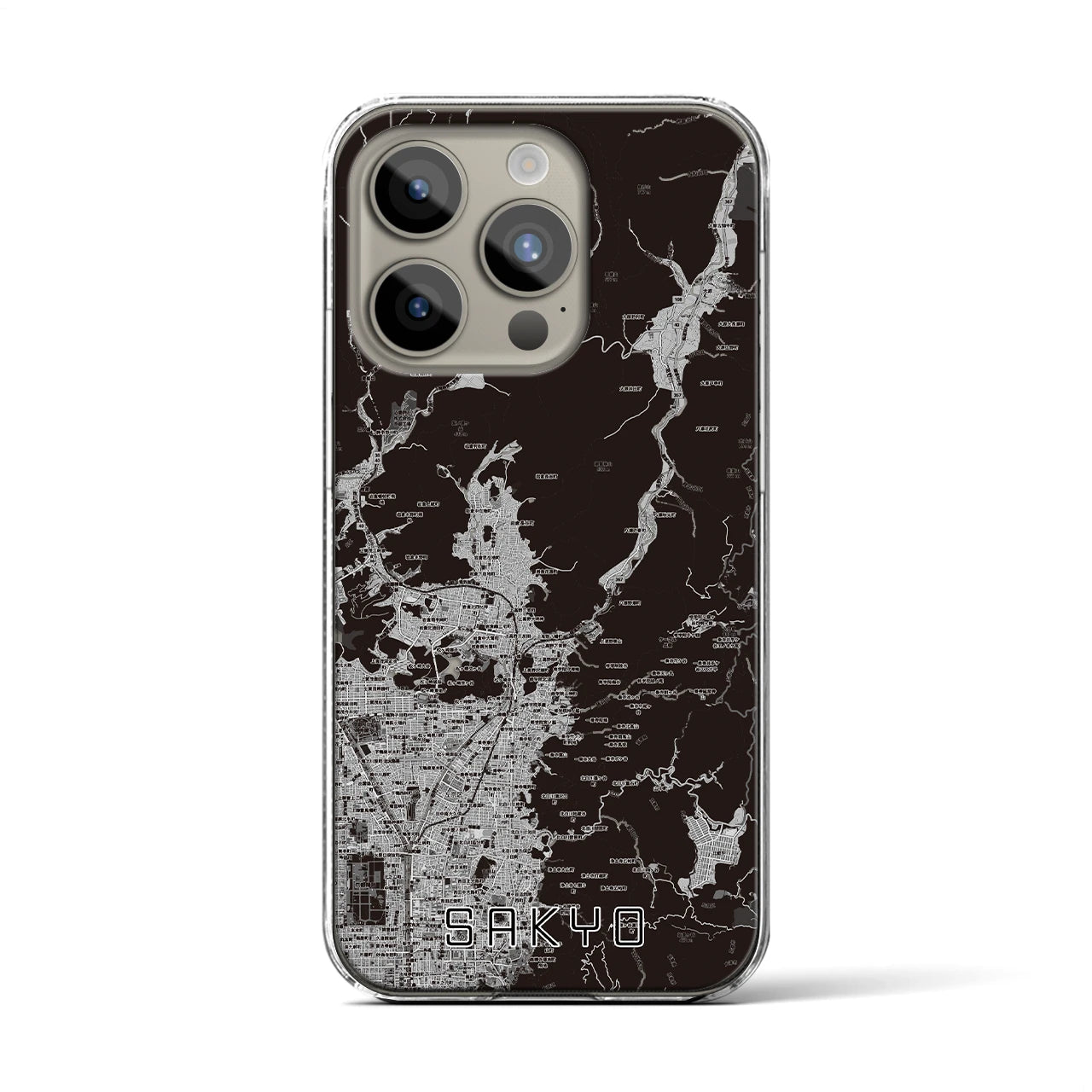 【左京(京都府)】地図柄iPhoneケース(クリアタイプ)