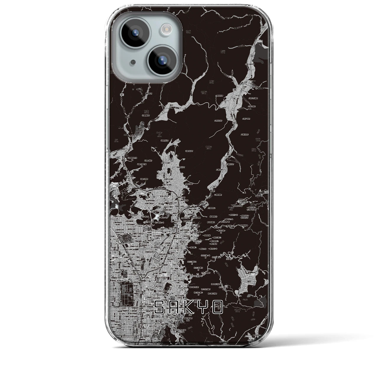 【左京(京都府)】地図柄iPhoneケース(クリアタイプ)