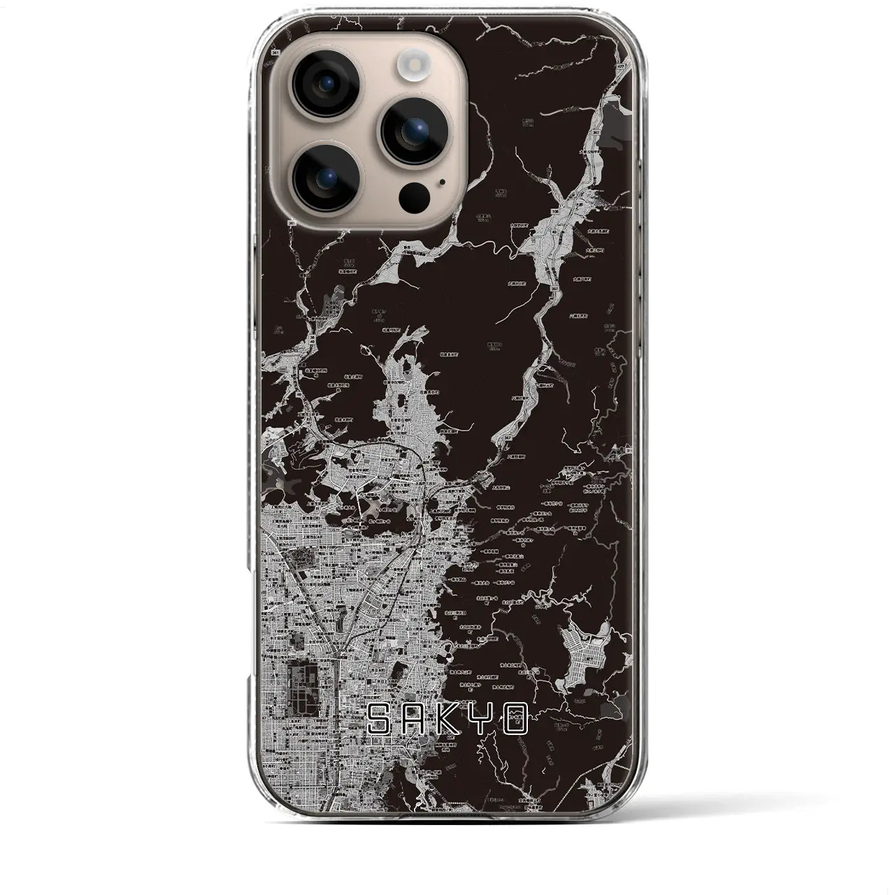 【左京(京都府)】地図柄iPhoneケース(クリアタイプ)