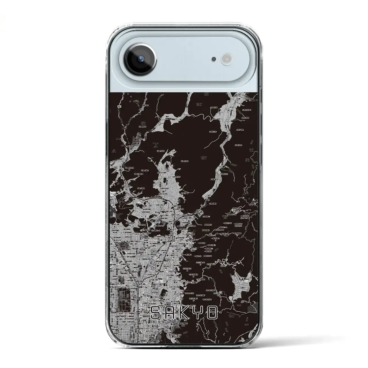【左京(京都府)】地図柄iPhoneケース(クリアタイプ)モノトーン・iPhone 17 Pro Max 用