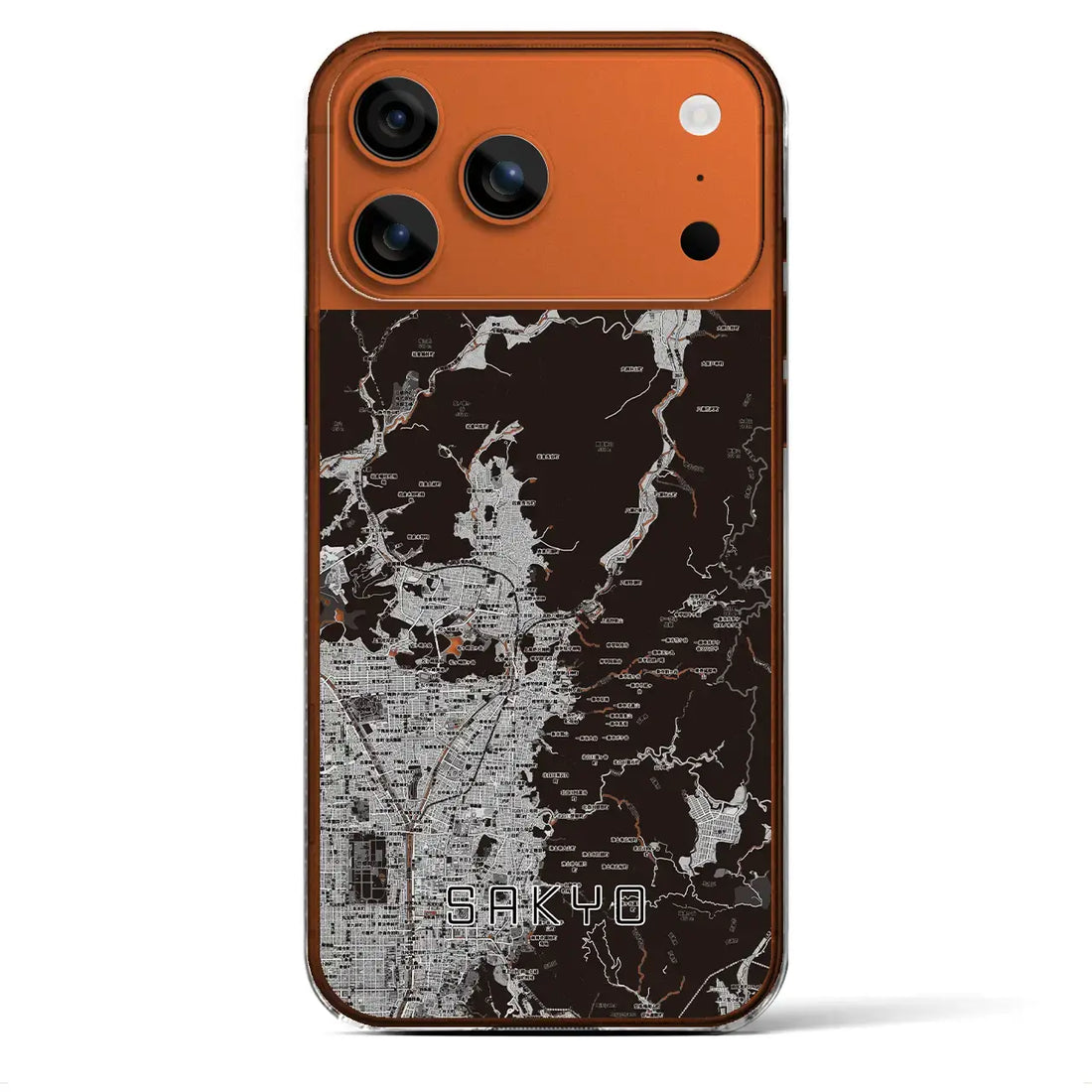 【左京(京都府)】地図柄iPhoneケース(クリアタイプ)