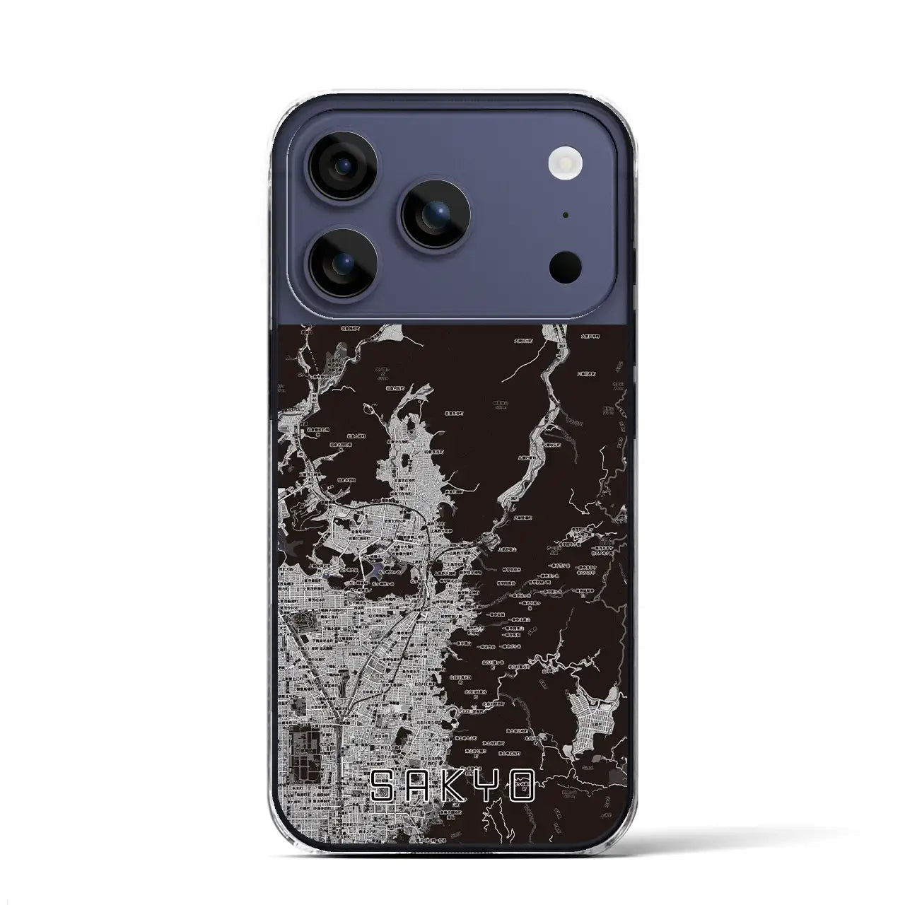 【左京(京都府)】地図柄iPhoneケース(クリアタイプ)