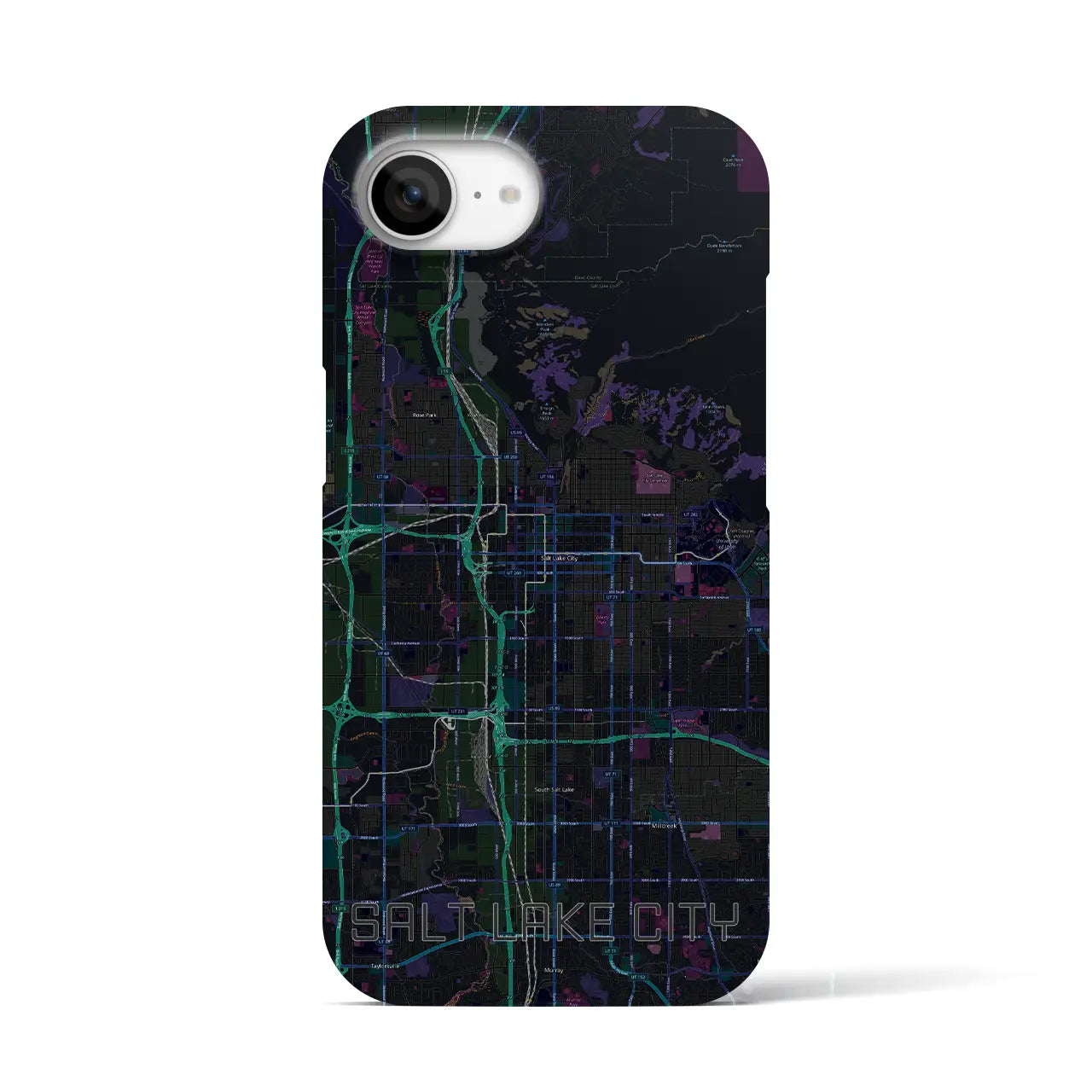 【ソルトレイクシティ(アメリカ)】地図柄iPhoneケース(バックカバータイプ)