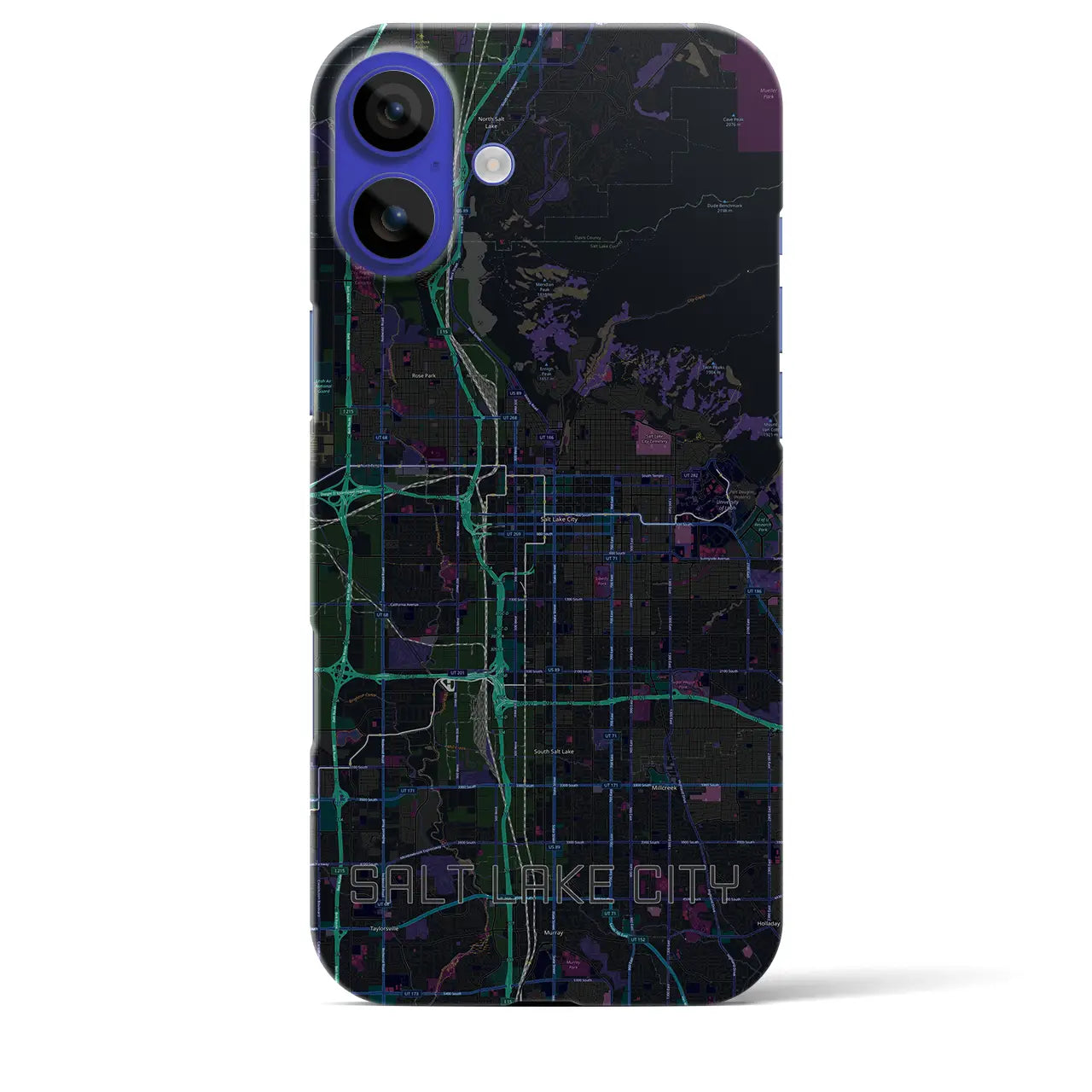 【ソルトレイクシティ(アメリカ)】地図柄iPhoneケース(バックカバータイプ)