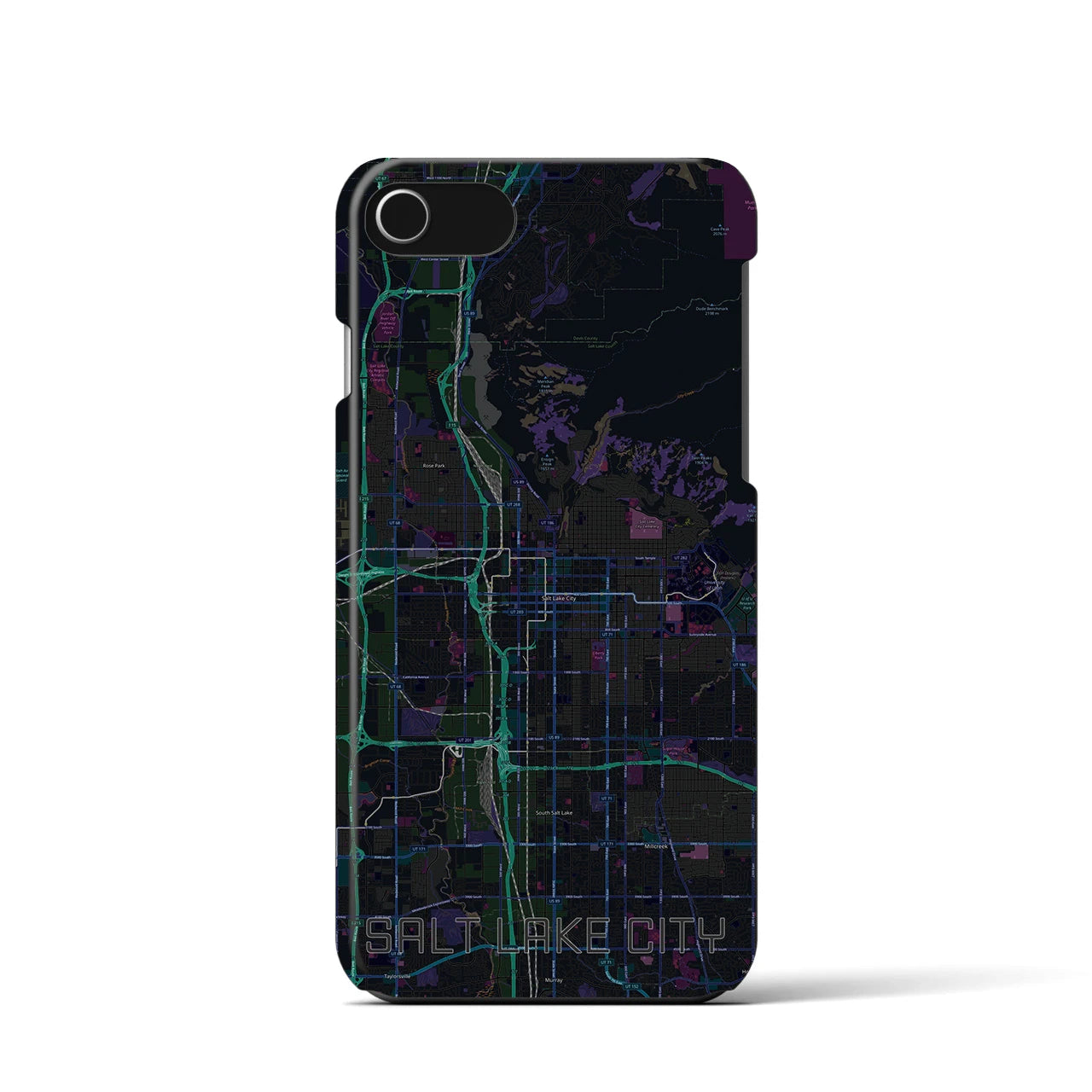【ソルトレイクシティ(アメリカ)】地図柄iPhoneケース(バックカバータイプ)