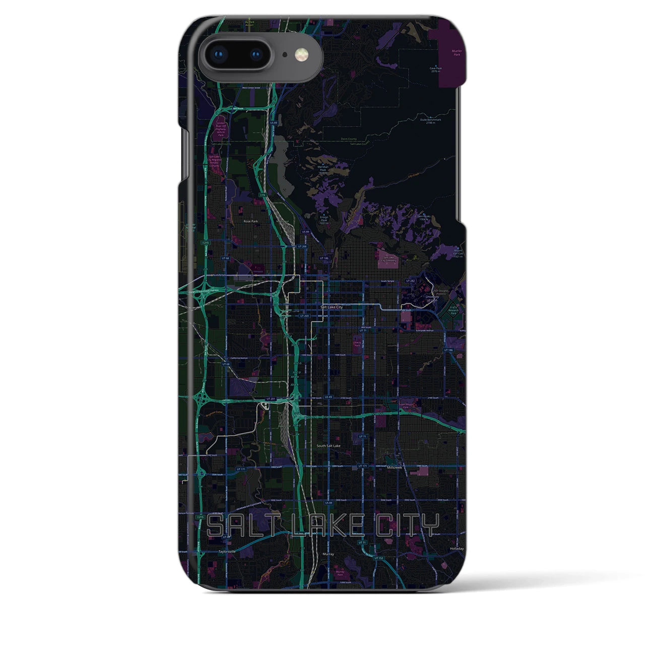 【ソルトレイクシティ(アメリカ)】地図柄iPhoneケース(バックカバータイプ)