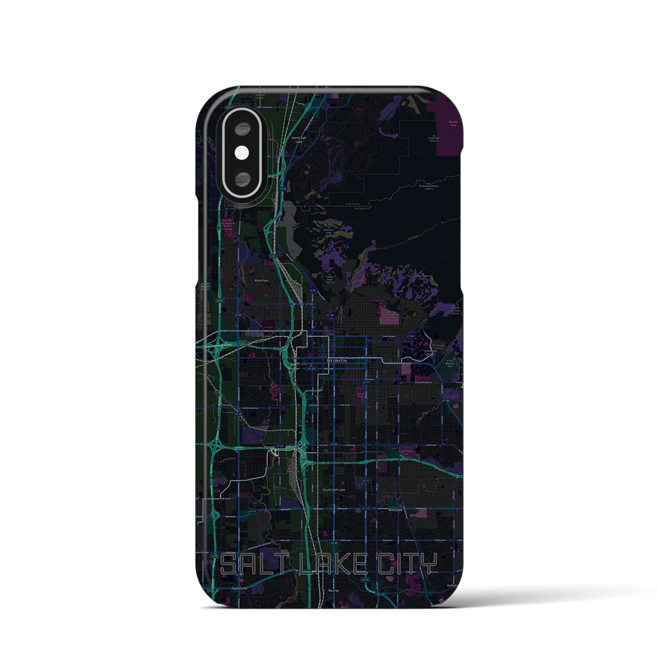 【ソルトレイクシティ(アメリカ)】地図柄iPhoneケース(バックカバータイプ)