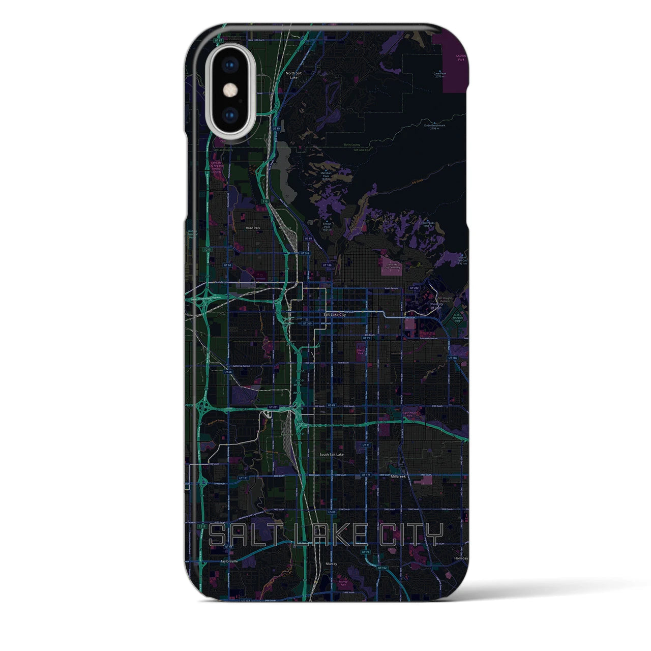 【ソルトレイクシティ(アメリカ)】地図柄iPhoneケース(バックカバータイプ)
