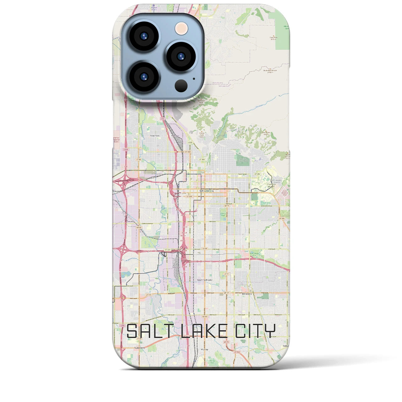 【ソルトレイクシティ(アメリカ)】地図柄iPhoneケース(バックカバータイプ)