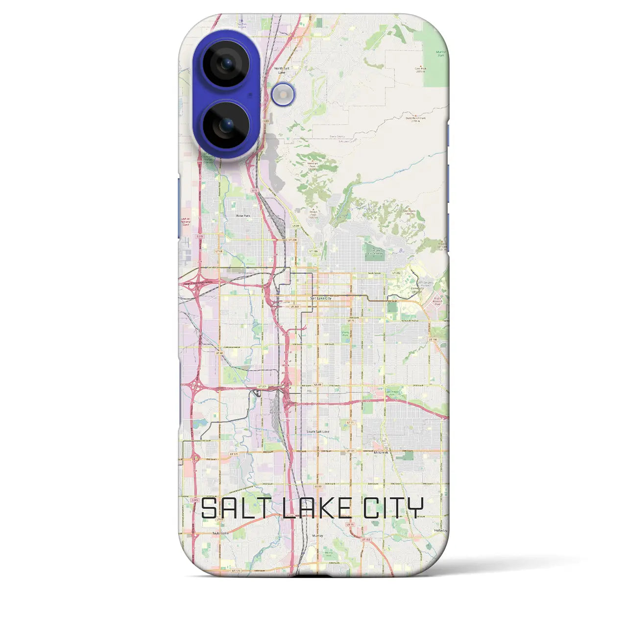 【ソルトレイクシティ(アメリカ)】地図柄iPhoneケース(バックカバータイプ)ナチュラル・iPhone 16 Pro Max 用