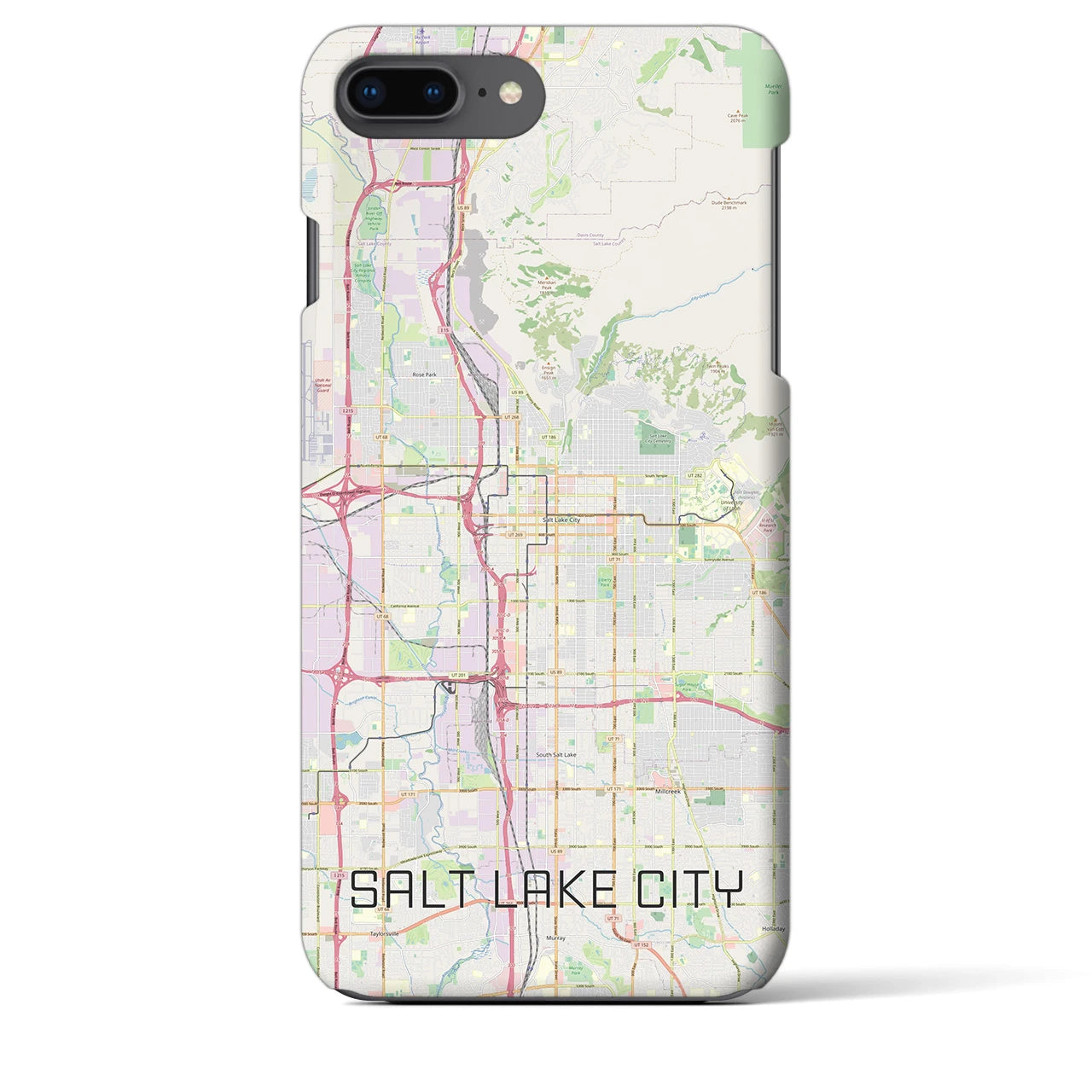 【ソルトレイクシティ(アメリカ)】地図柄iPhoneケース(バックカバータイプ)