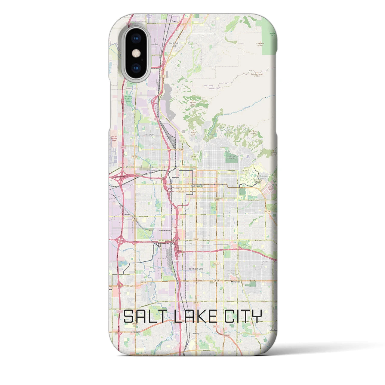 【ソルトレイクシティ(アメリカ)】地図柄iPhoneケース(バックカバータイプ)