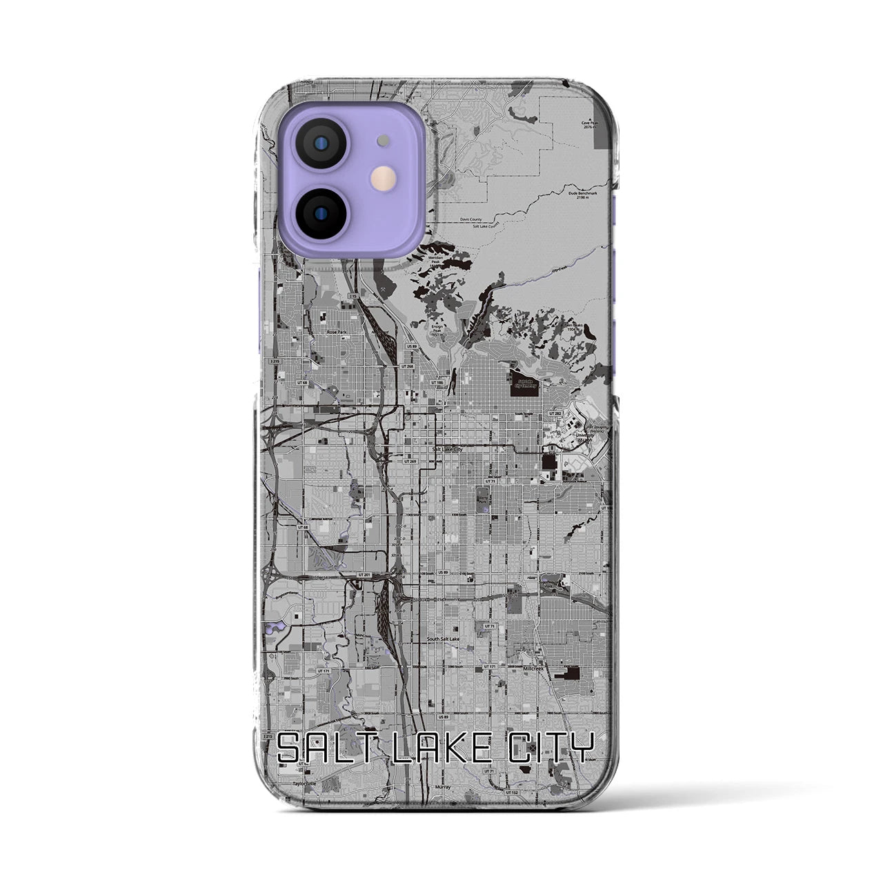 【ソルトレイクシティ(アメリカ)】地図柄iPhoneケース(クリアタイプ)