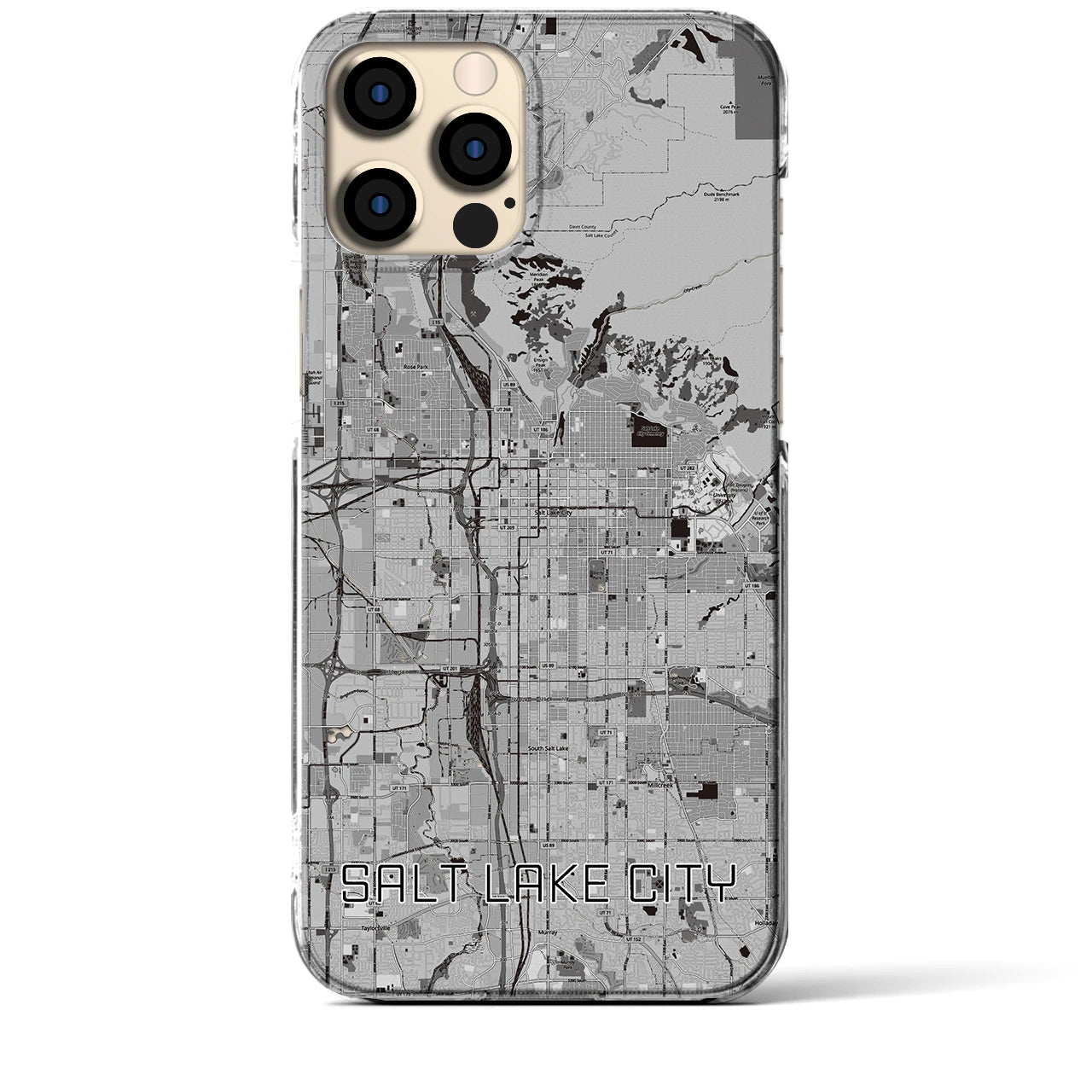 【ソルトレイクシティ(アメリカ)】地図柄iPhoneケース(クリアタイプ)