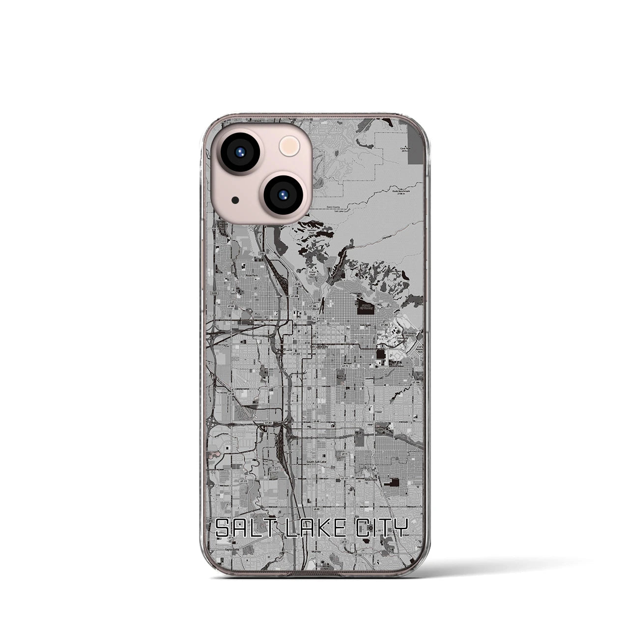 【ソルトレイクシティ(アメリカ)】地図柄iPhoneケース(クリアタイプ)