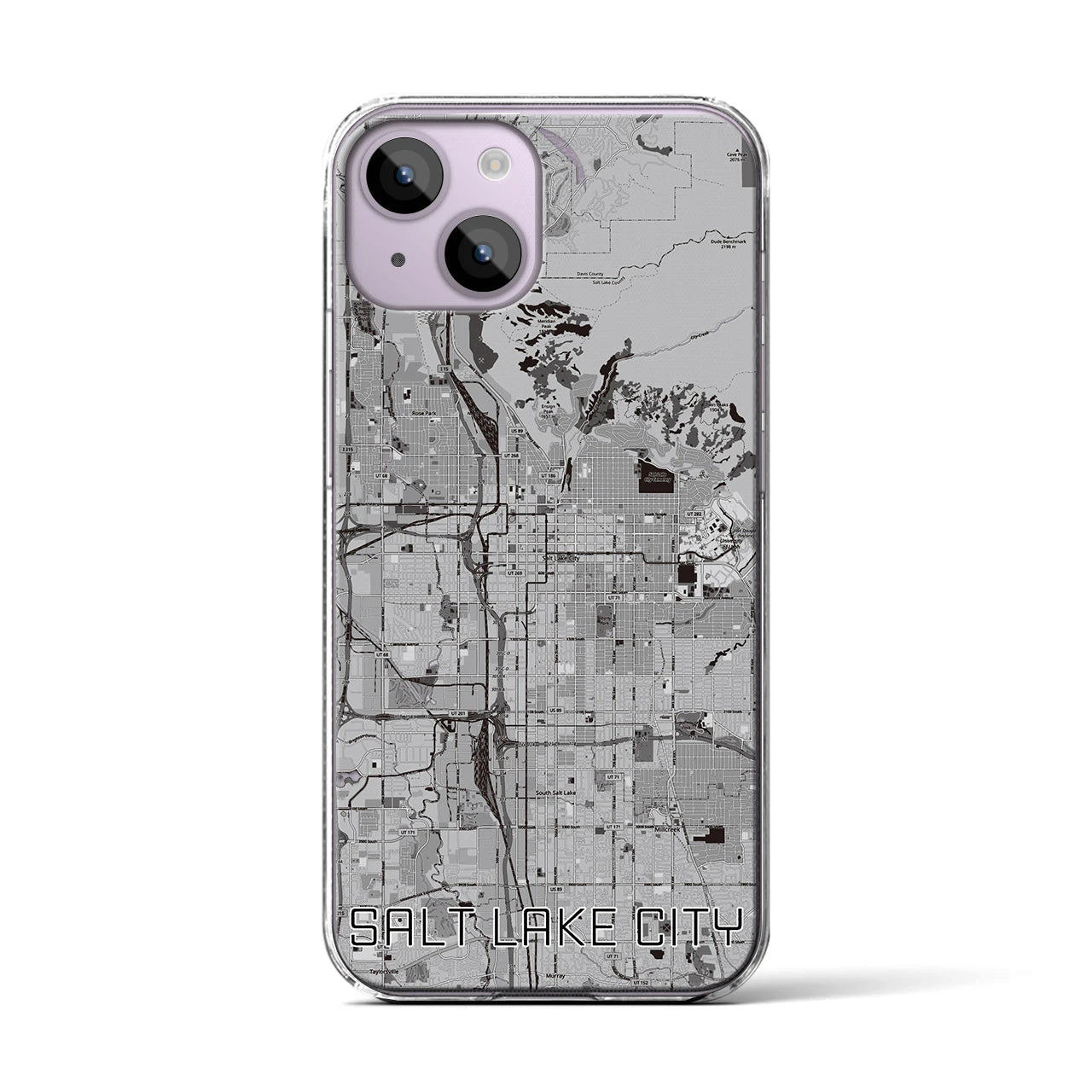 【ソルトレイクシティ(アメリカ)】地図柄iPhoneケース(クリアタイプ)