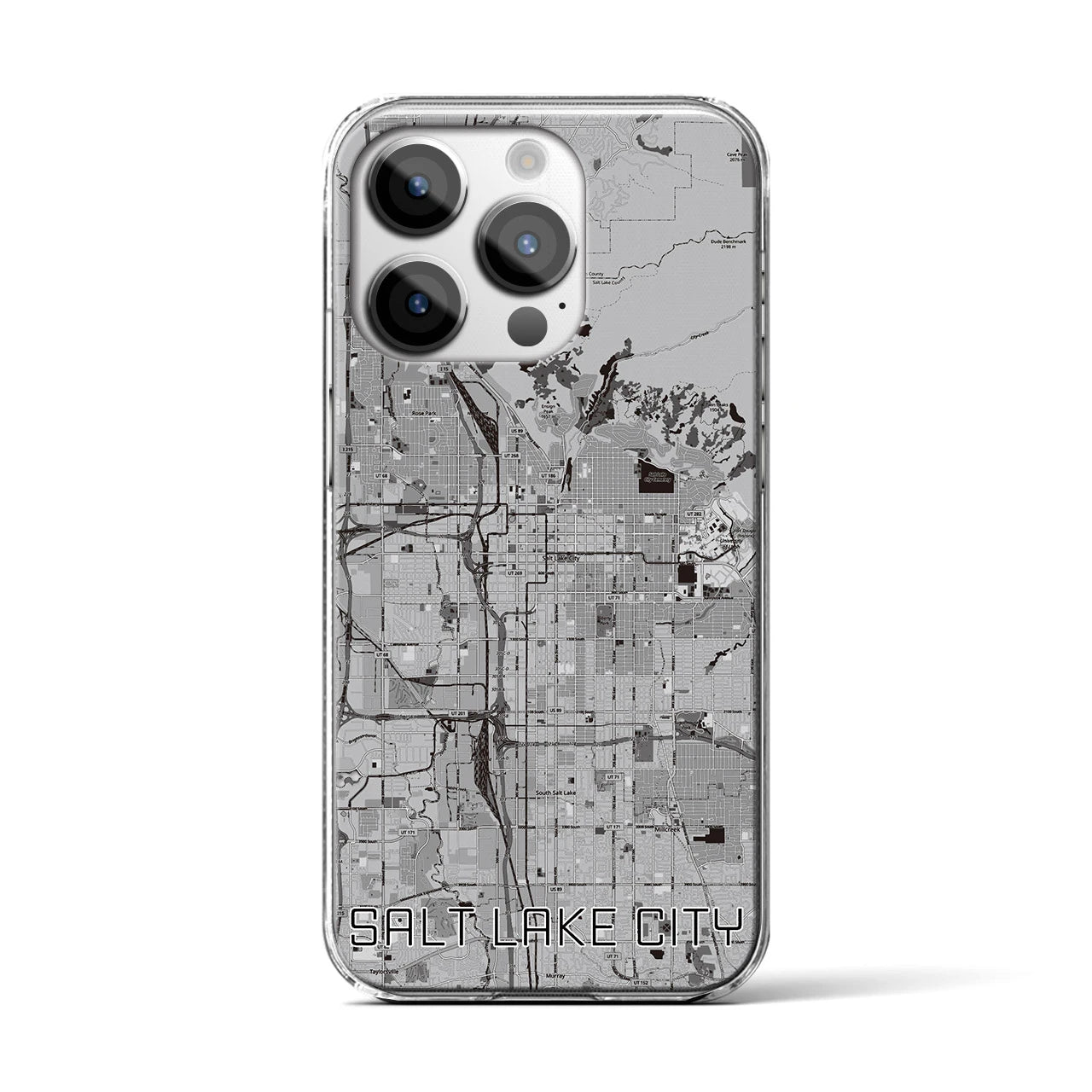 【ソルトレイクシティ(アメリカ)】地図柄iPhoneケース(クリアタイプ)