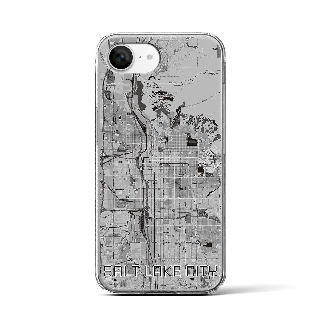 【ソルトレイクシティ(アメリカ)】地図柄iPhoneケース(クリアタイプ)