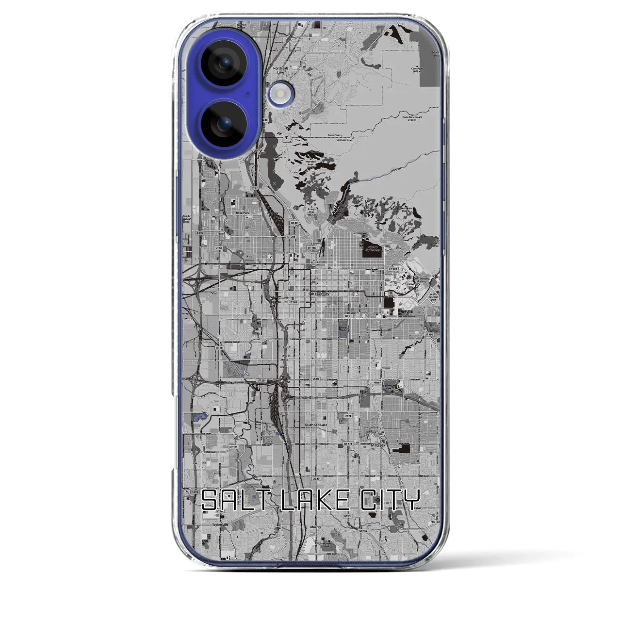 【ソルトレイクシティ(アメリカ)】地図柄iPhoneケース(クリアタイプ)