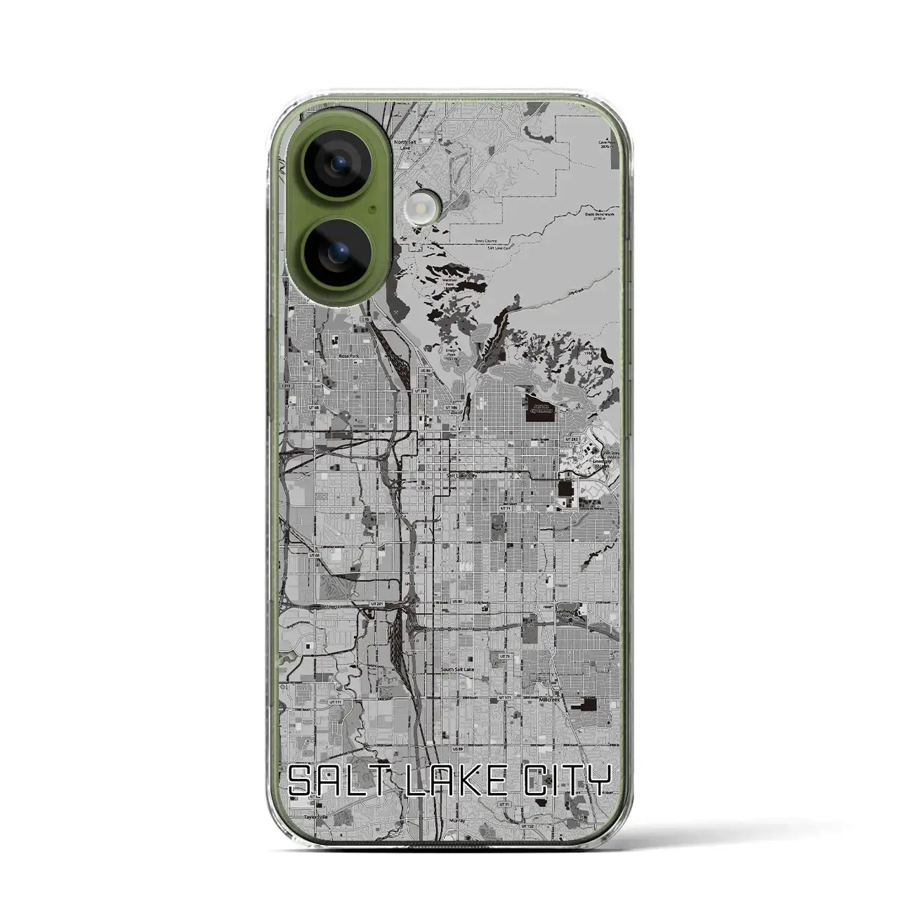 【ソルトレイクシティ(アメリカ)】地図柄iPhoneケース(クリアタイプ)