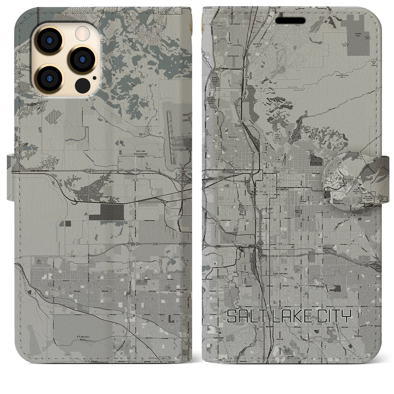 【ソルトレイクシティ(アメリカ)】地図柄iPhoneケース(手帳タイプ)