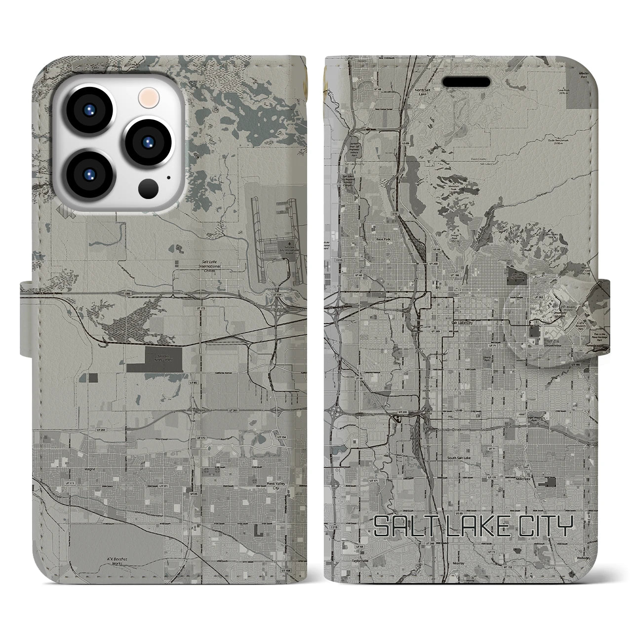 【ソルトレイクシティ(アメリカ)】地図柄iPhoneケース(手帳タイプ)