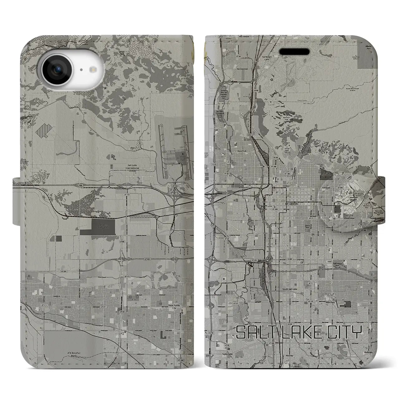 【ソルトレイクシティ(アメリカ)】地図柄iPhoneケース(手帳タイプ)