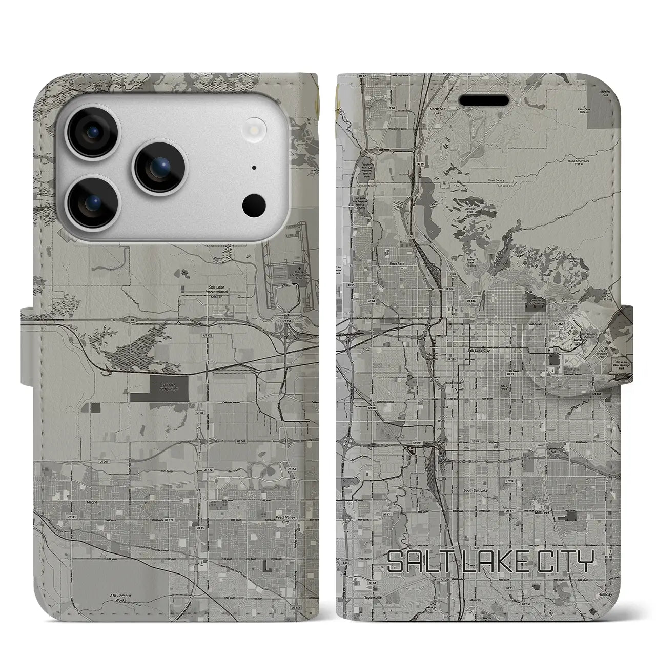 【ソルトレイクシティ(アメリカ)】地図柄iPhoneケース(手帳タイプ)