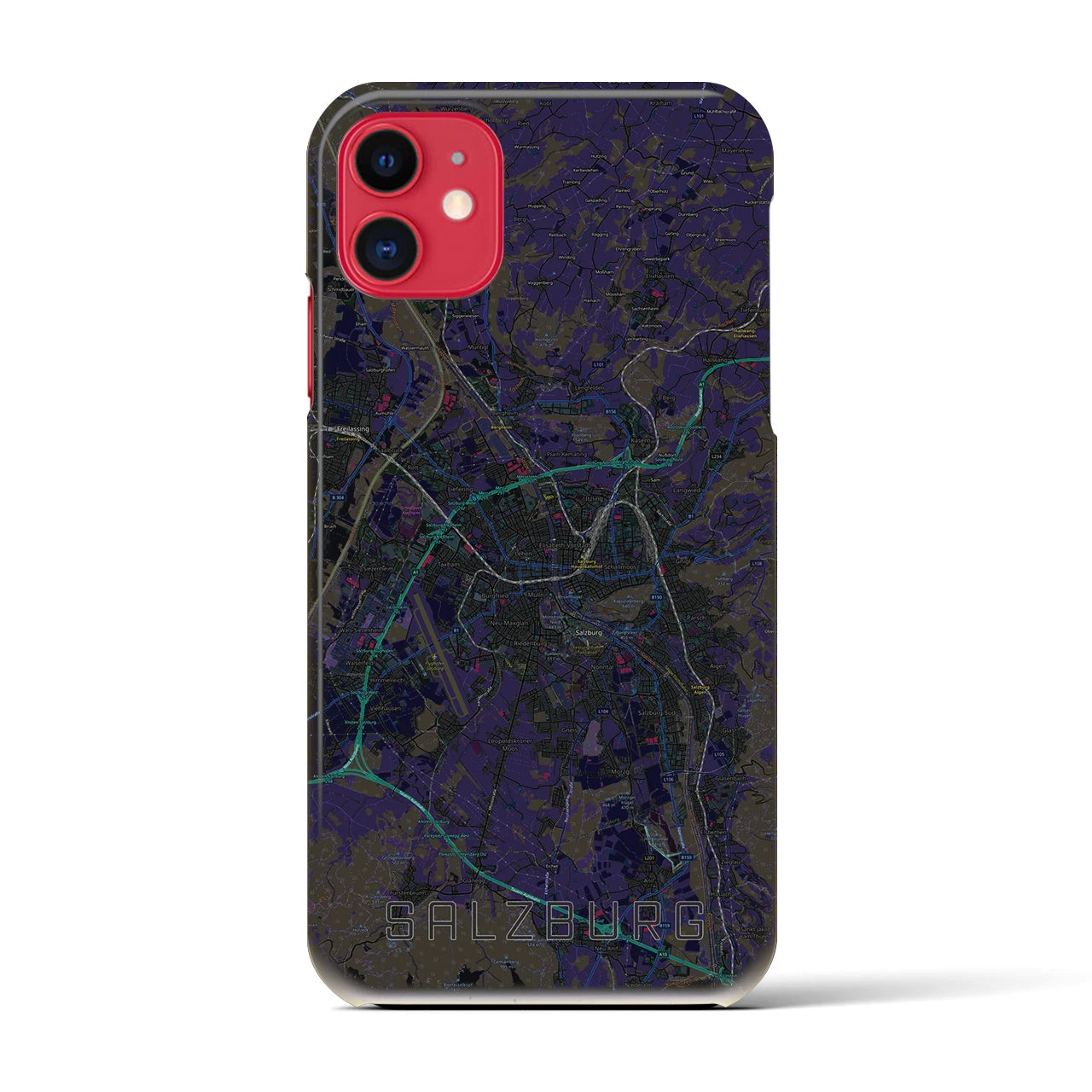 【ザルツブルク(オーストリア)】地図柄iPhoneケース(バックカバータイプ)