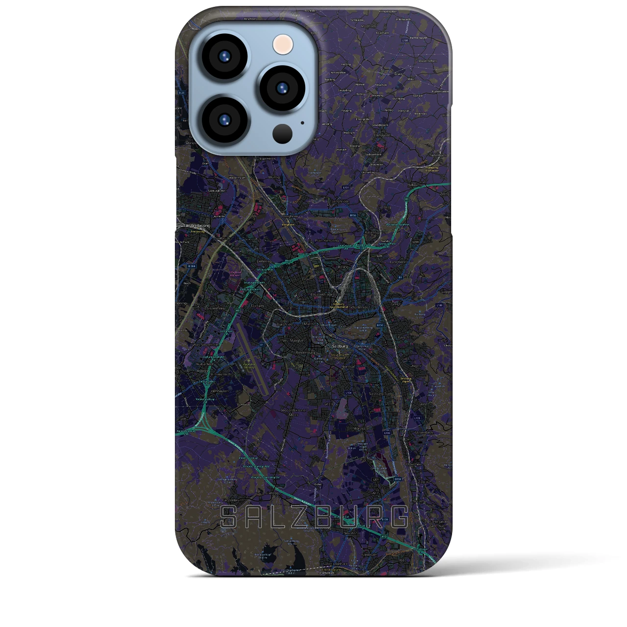 【ザルツブルク(オーストリア)】地図柄iPhoneケース(バックカバータイプ)