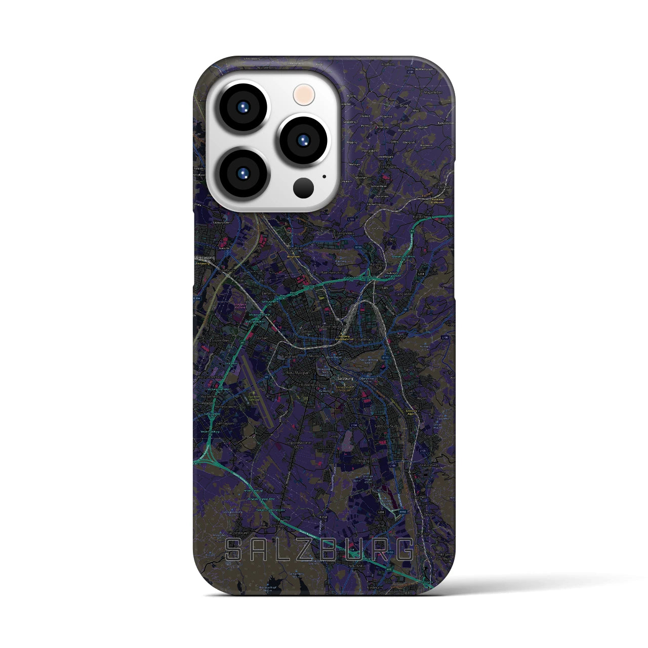 【ザルツブルク(オーストリア)】地図柄iPhoneケース(バックカバータイプ)