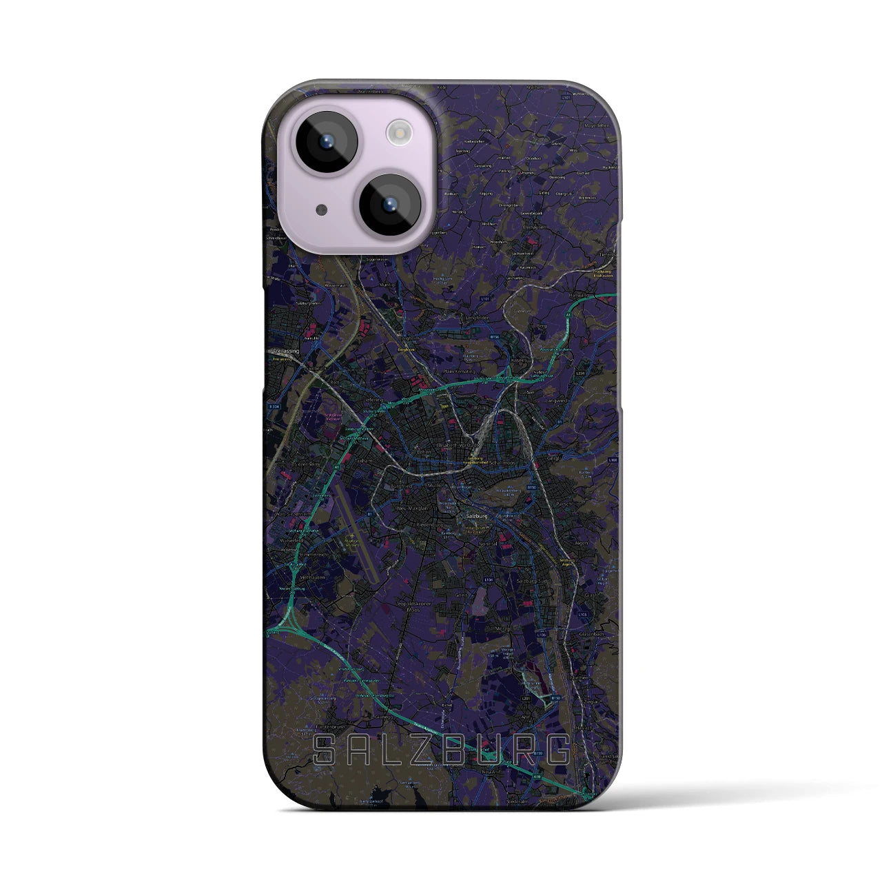 【ザルツブルク(オーストリア)】地図柄iPhoneケース(バックカバータイプ)