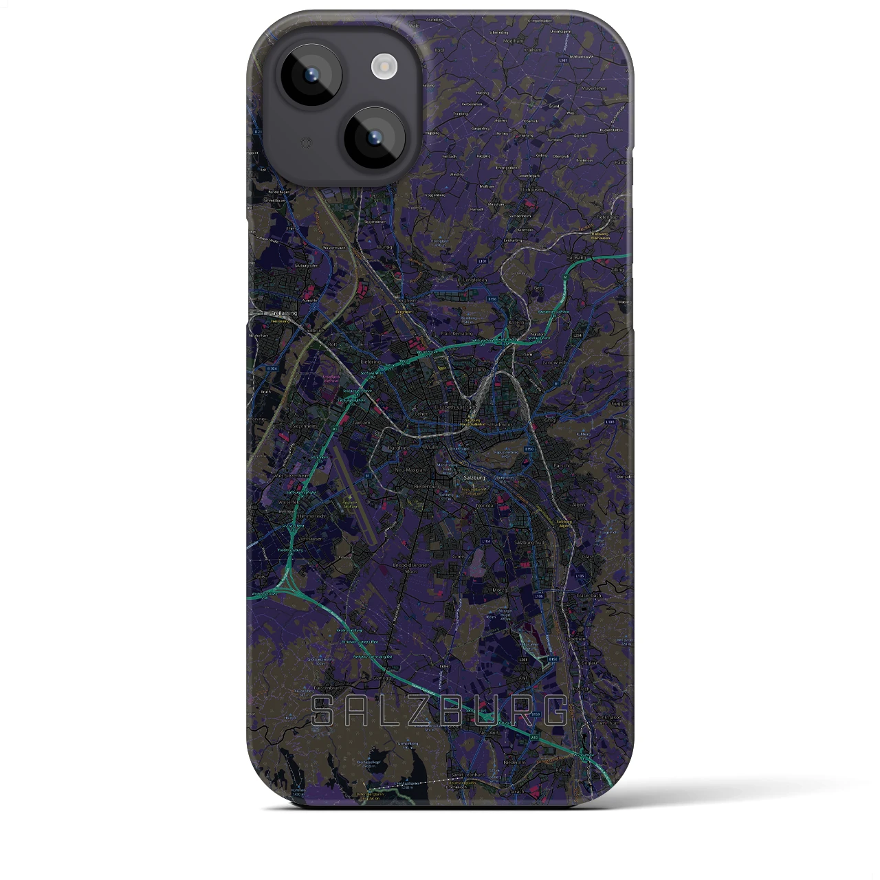 【ザルツブルク(オーストリア)】地図柄iPhoneケース(バックカバータイプ)