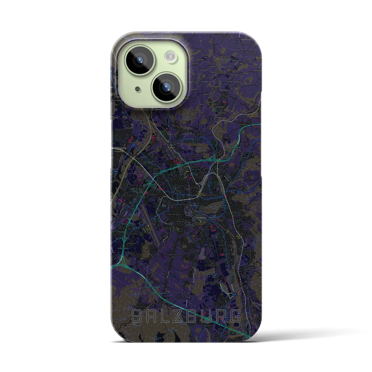 【ザルツブルク(オーストリア)】地図柄iPhoneケース(バックカバータイプ)