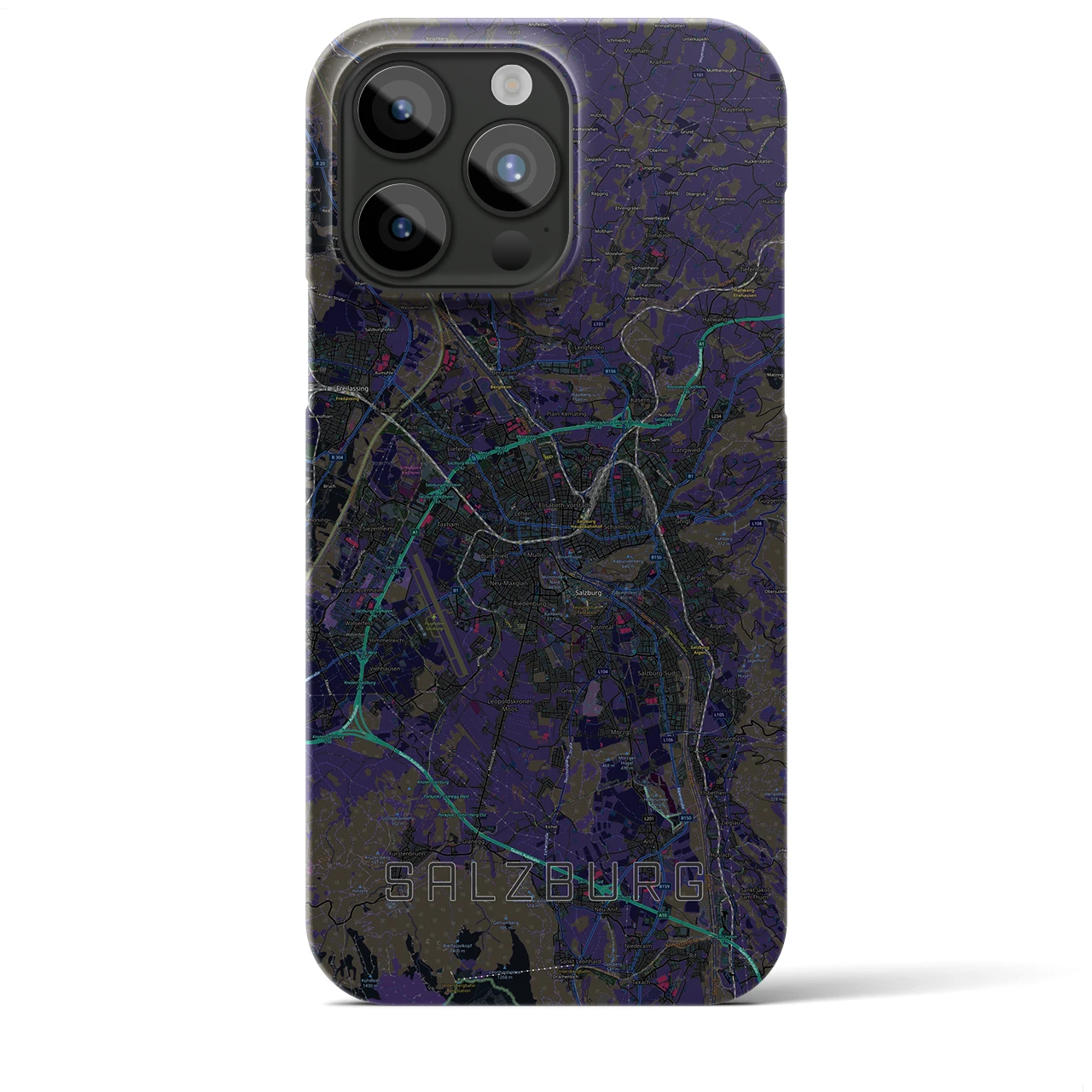 【ザルツブルク(オーストリア)】地図柄iPhoneケース(バックカバータイプ)
