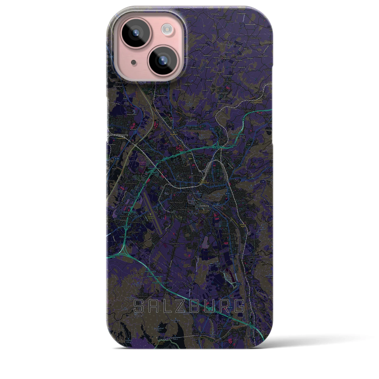 【ザルツブルク(オーストリア)】地図柄iPhoneケース(バックカバータイプ)