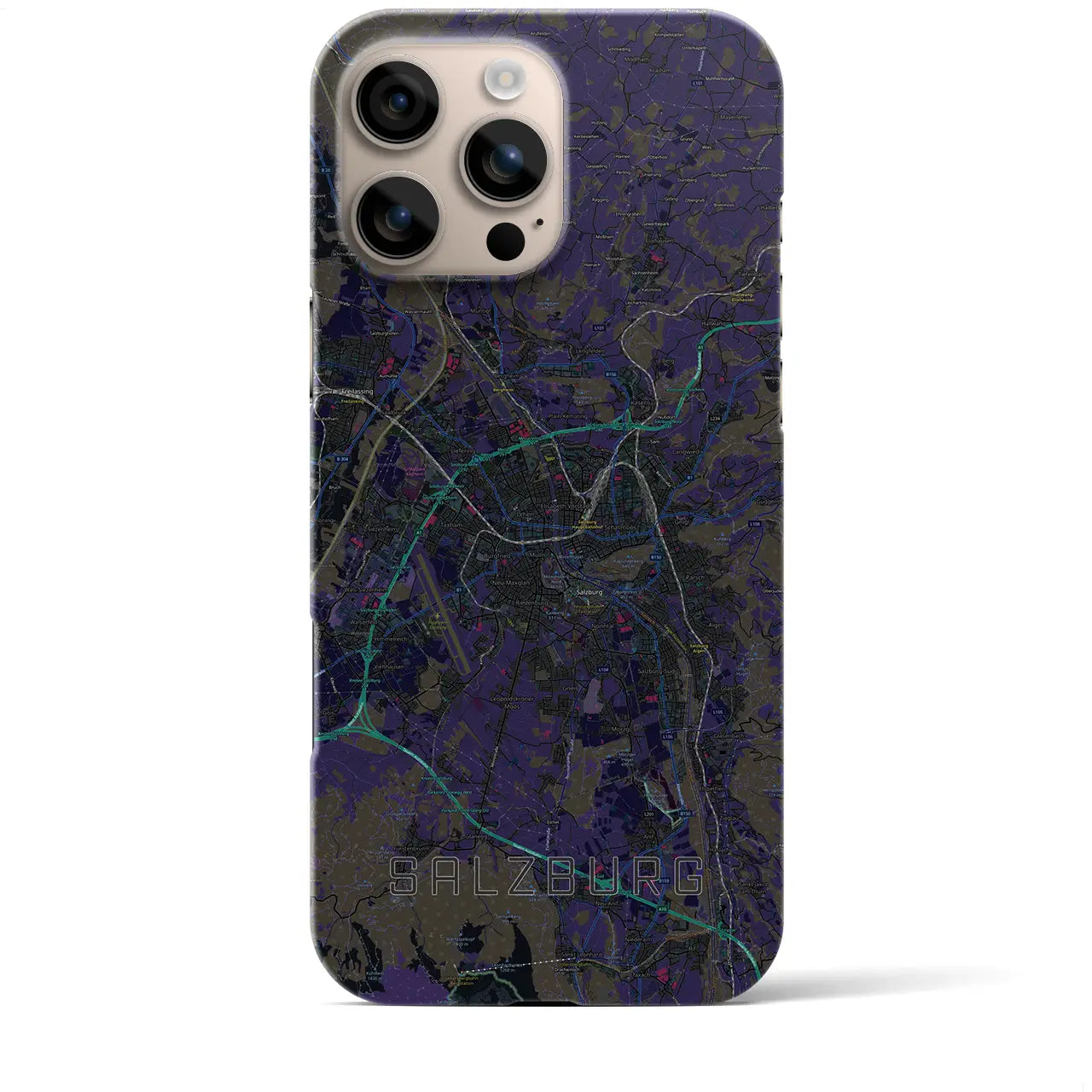 【ザルツブルク(オーストリア)】地図柄iPhoneケース(バックカバータイプ)