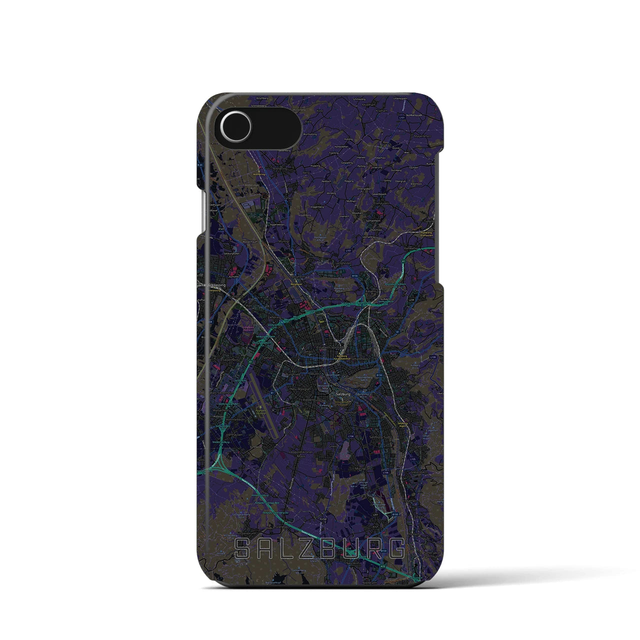 【ザルツブルク(オーストリア)】地図柄iPhoneケース(バックカバータイプ)