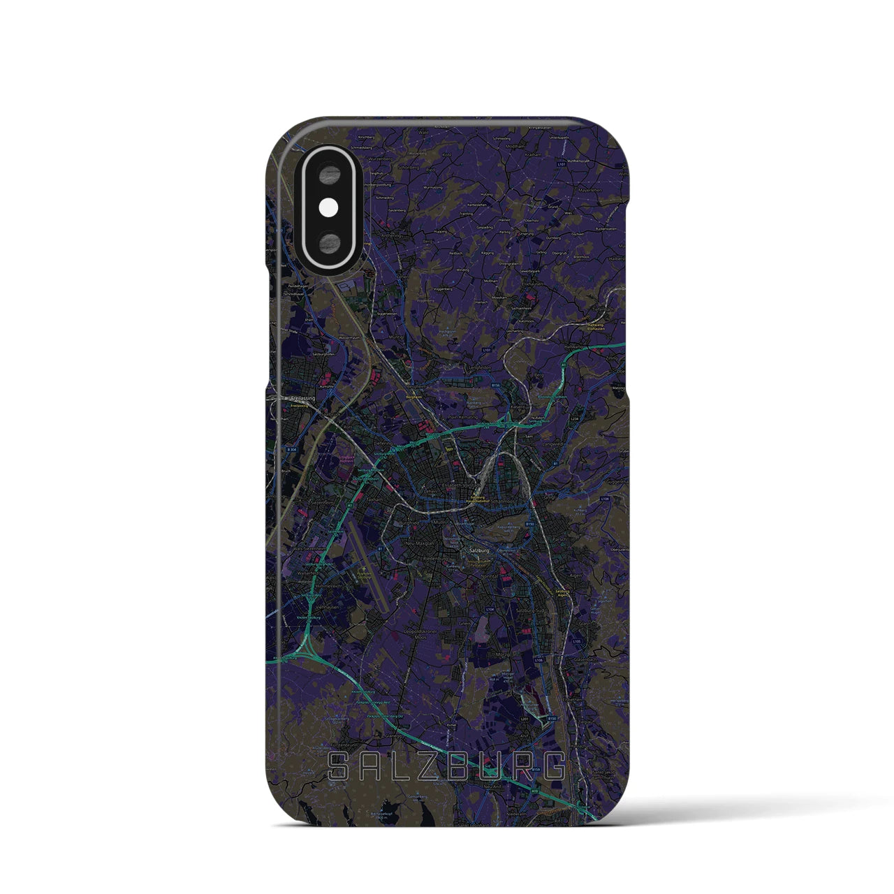 【ザルツブルク(オーストリア)】地図柄iPhoneケース(バックカバータイプ)