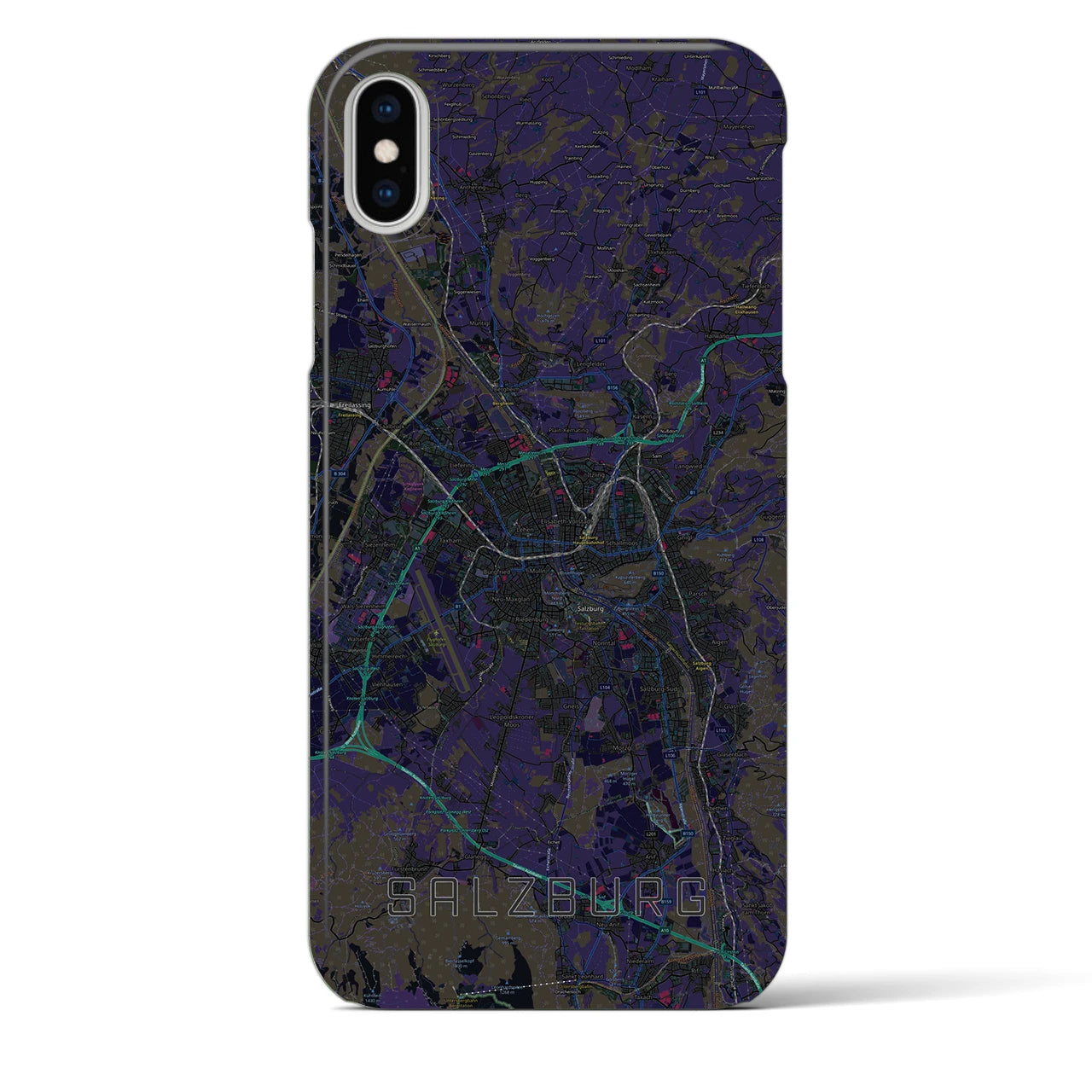 【ザルツブルク(オーストリア)】地図柄iPhoneケース(バックカバータイプ)