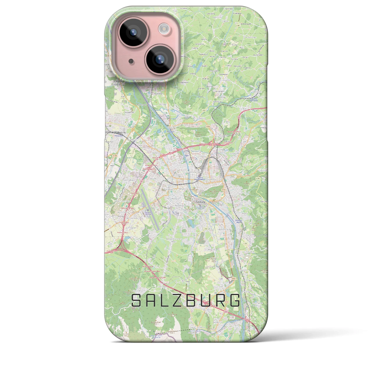 【ザルツブルク(オーストリア)】地図柄iPhoneケース(バックカバータイプ)