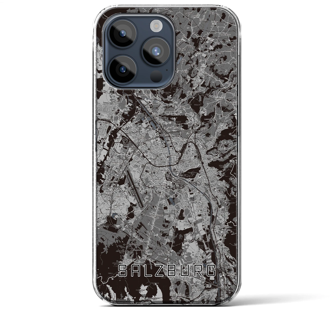 【ザルツブルク(オーストリア)】地図柄iPhoneケース(クリアタイプ)