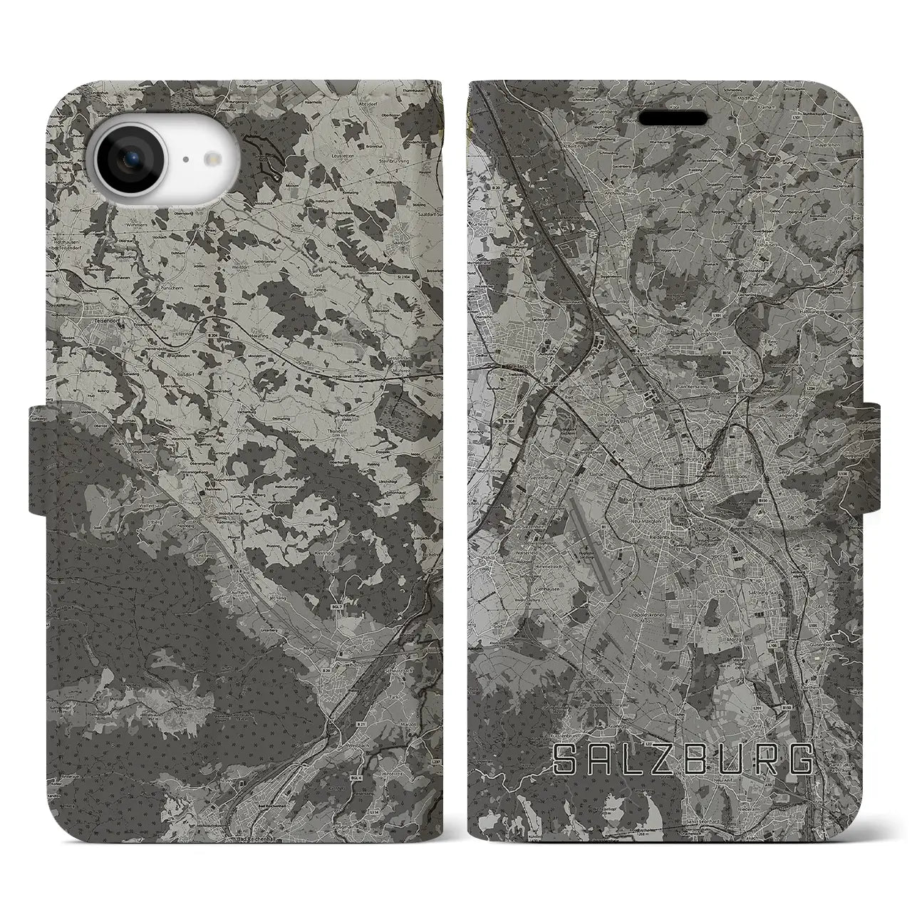 【ザルツブルク(オーストリア)】地図柄iPhoneケース(手帳タイプ)