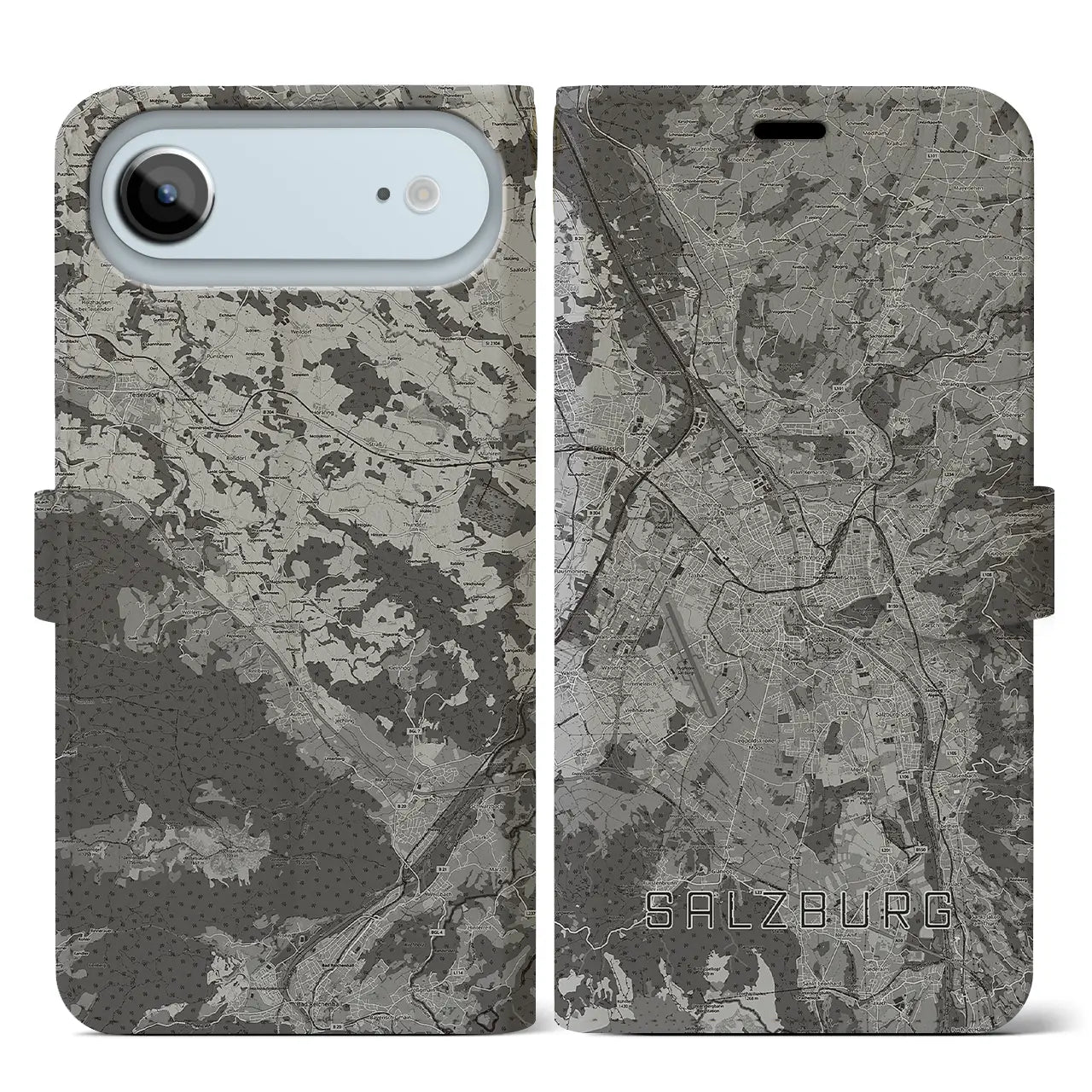 【ザルツブルク(オーストリア)】地図柄iPhoneケース(手帳タイプ)