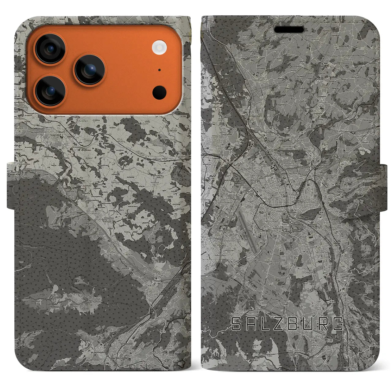 【ザルツブルク(オーストリア)】地図柄iPhoneケース(手帳タイプ)