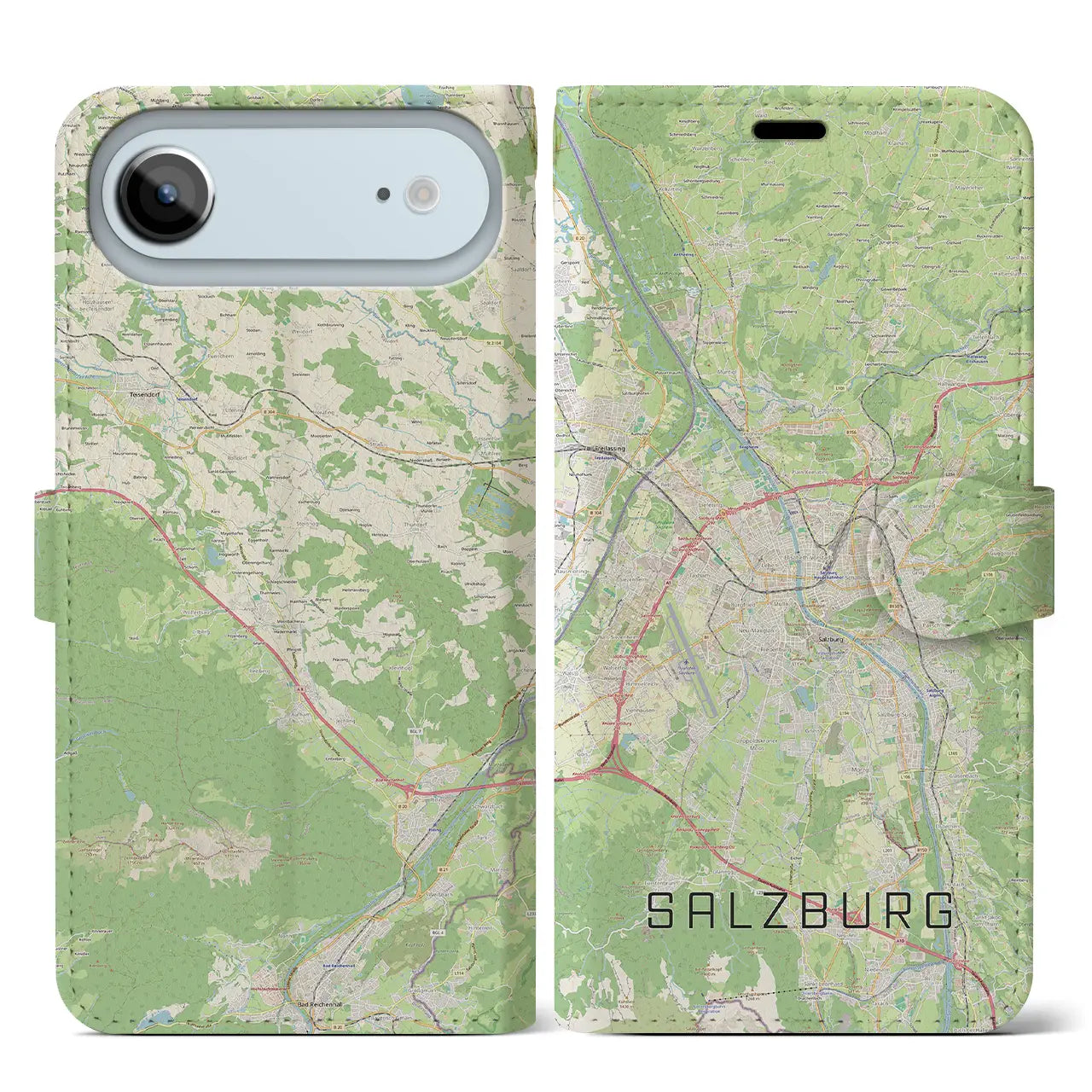 【ザルツブルク(オーストリア)】地図柄iPhoneケース(手帳タイプ)