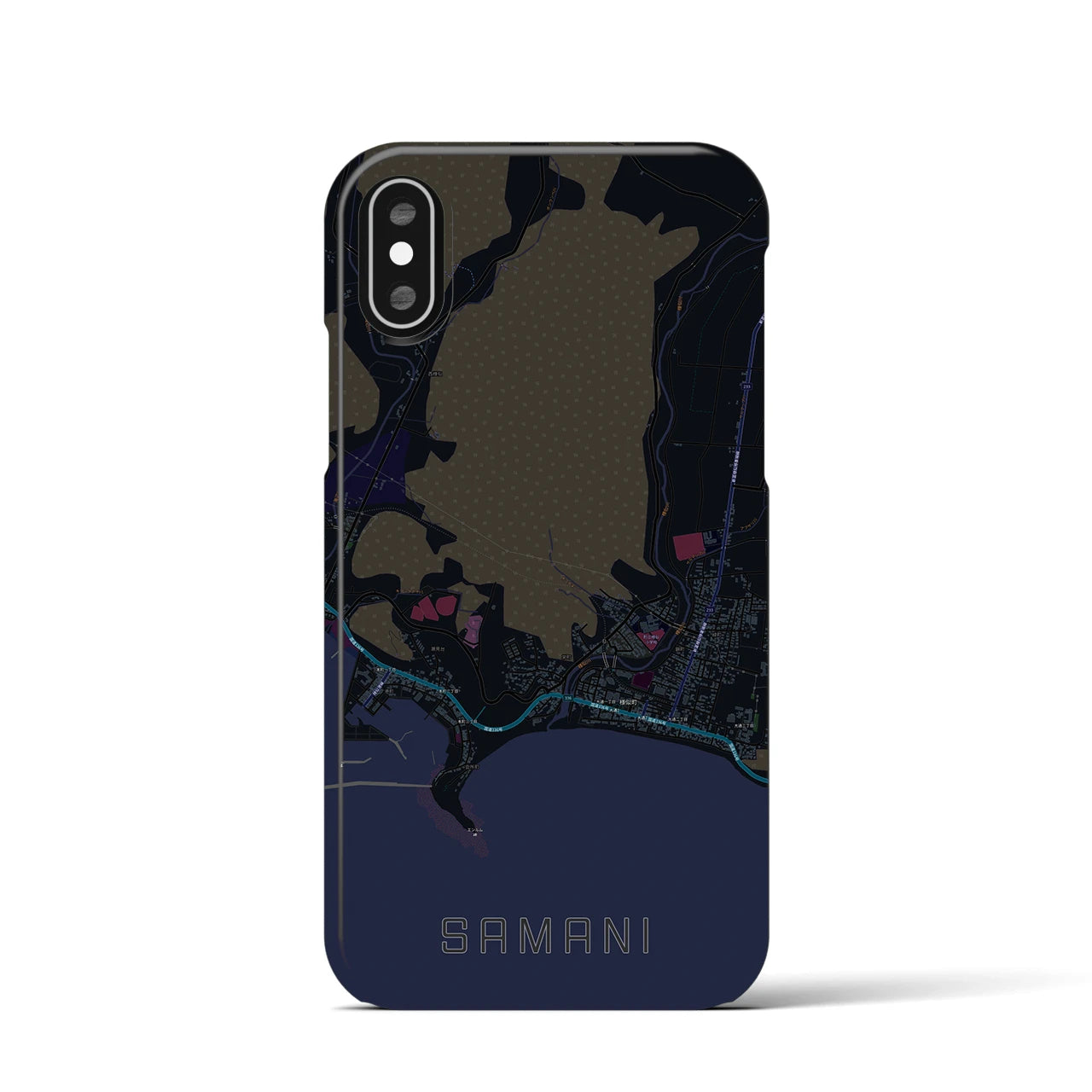 【様似(北海道)】地図柄iPhoneケース(バックカバータイプ)