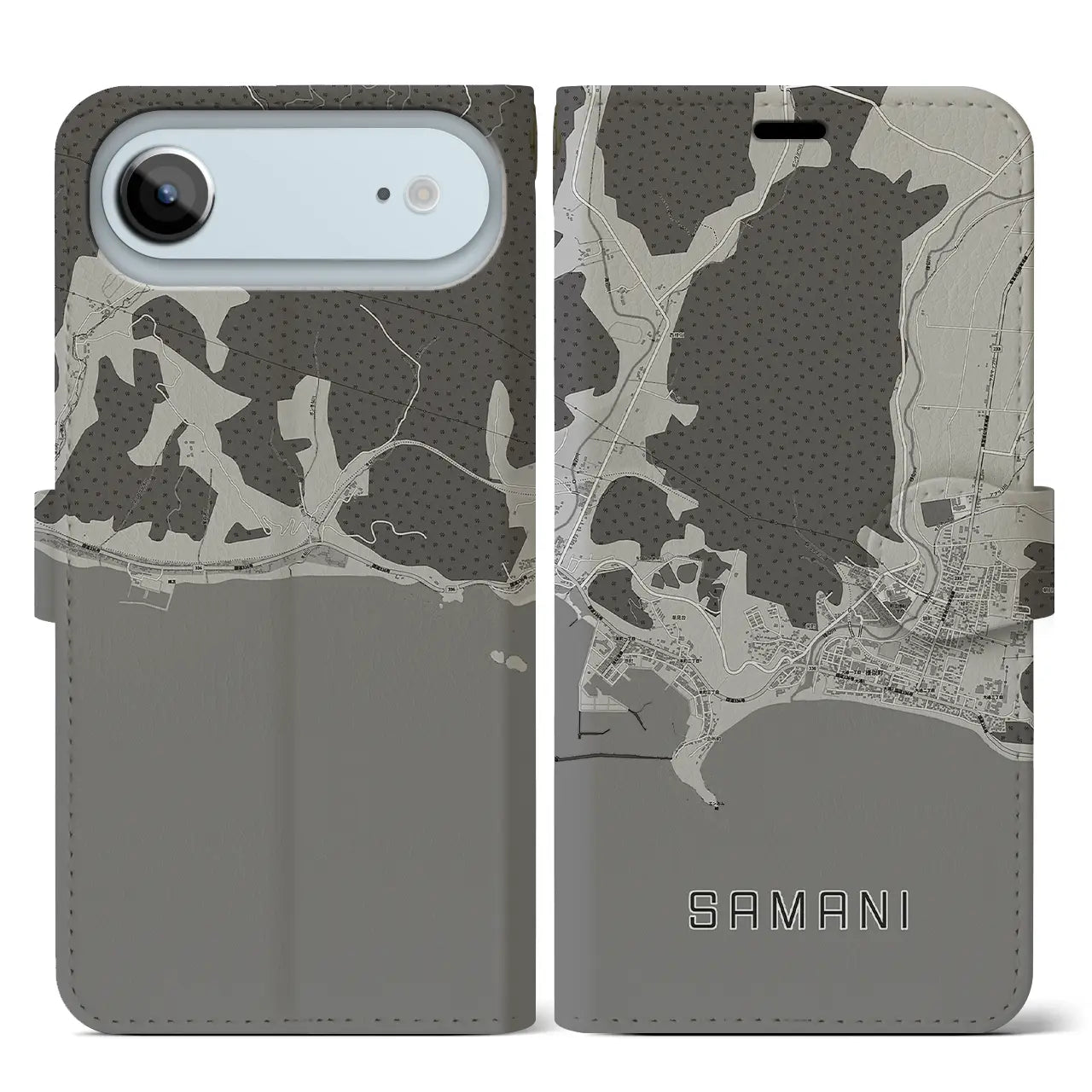 【様似(北海道)】地図柄iPhoneケース(手帳タイプ)